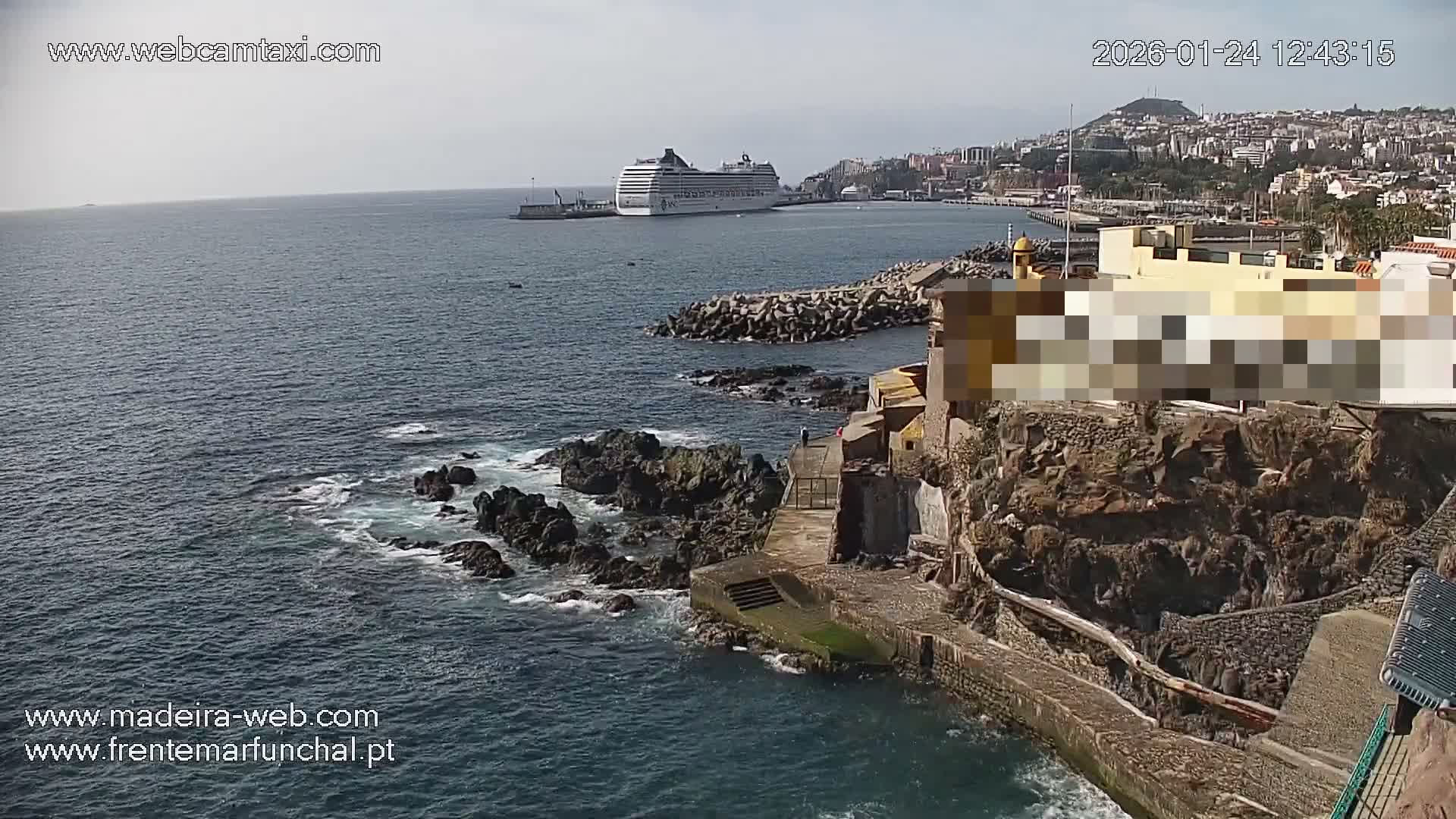Barreirinha Beach & Funchal Center Live Cam - Funchal, Madeira, Portugal