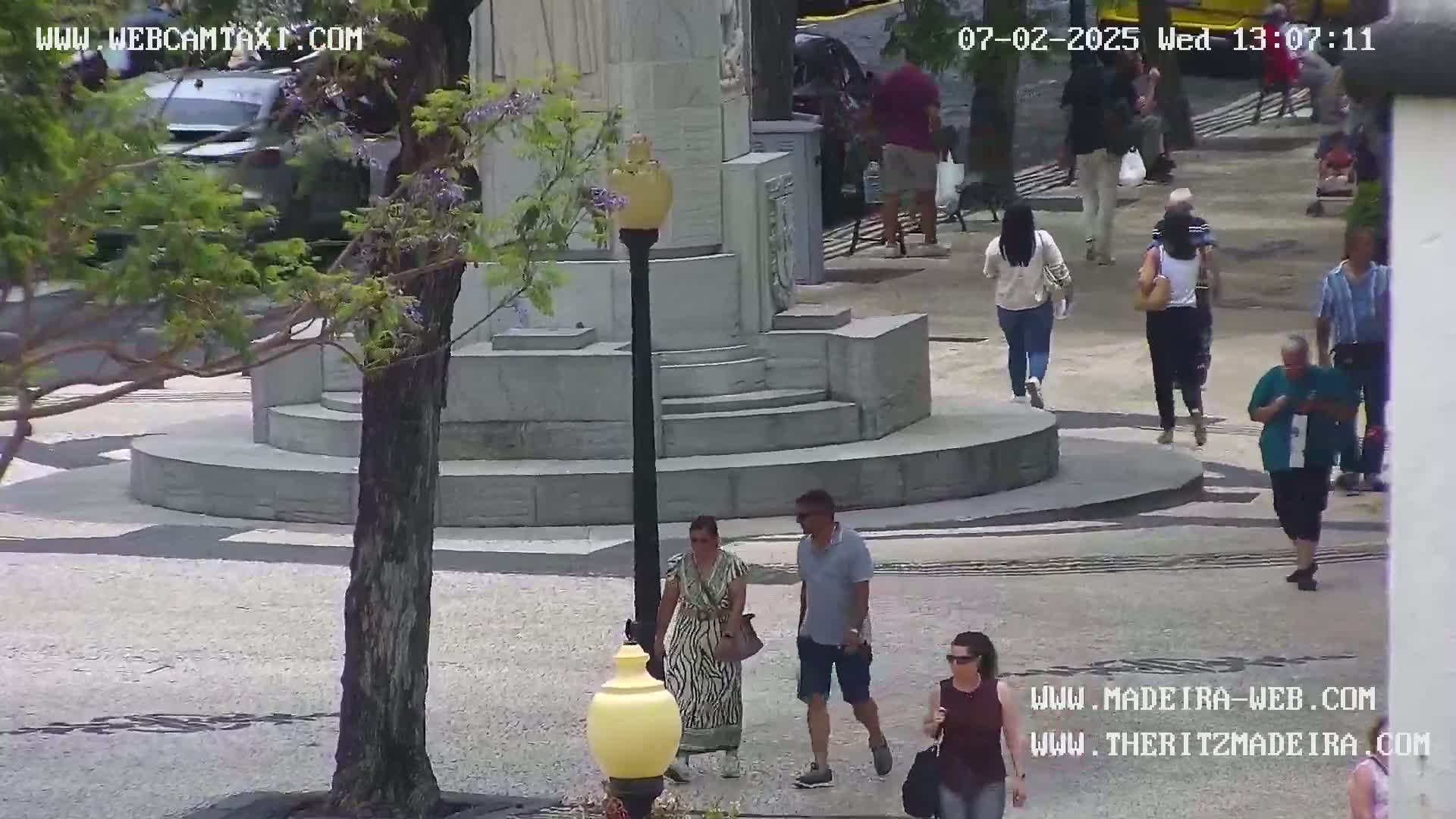 Ritz, Avenida Arriaga Avenue & Joao Goncalves Zarco Statue Live Cam - Funchal, Madeira, Portugal