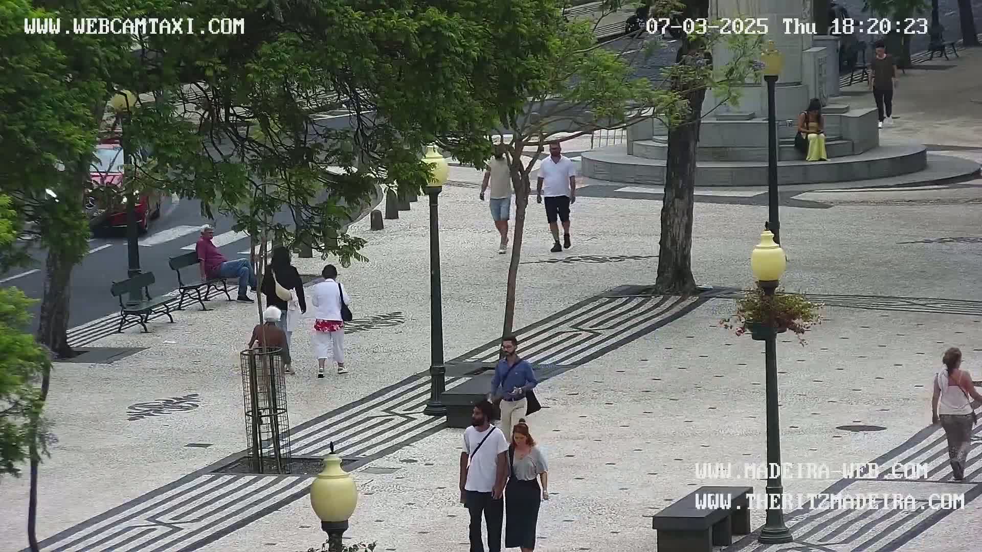 Ritz, Avenida Arriaga Avenue & Joao Goncalves Zarco Statue Live Cam - Funchal, Madeira, Portugal