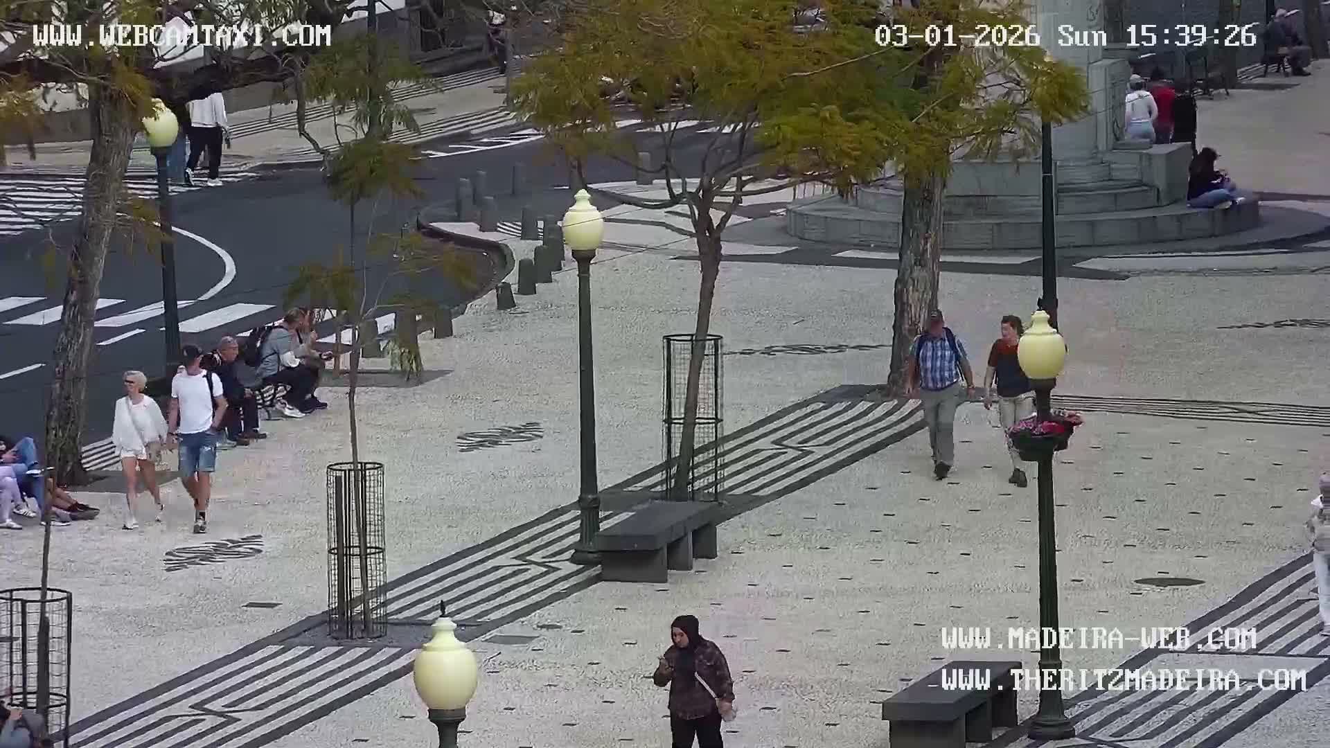 Ritz, Avenida Arriaga Avenue & Joao Goncalves Zarco Statue Live Cam - Funchal, Madeira, Portugal