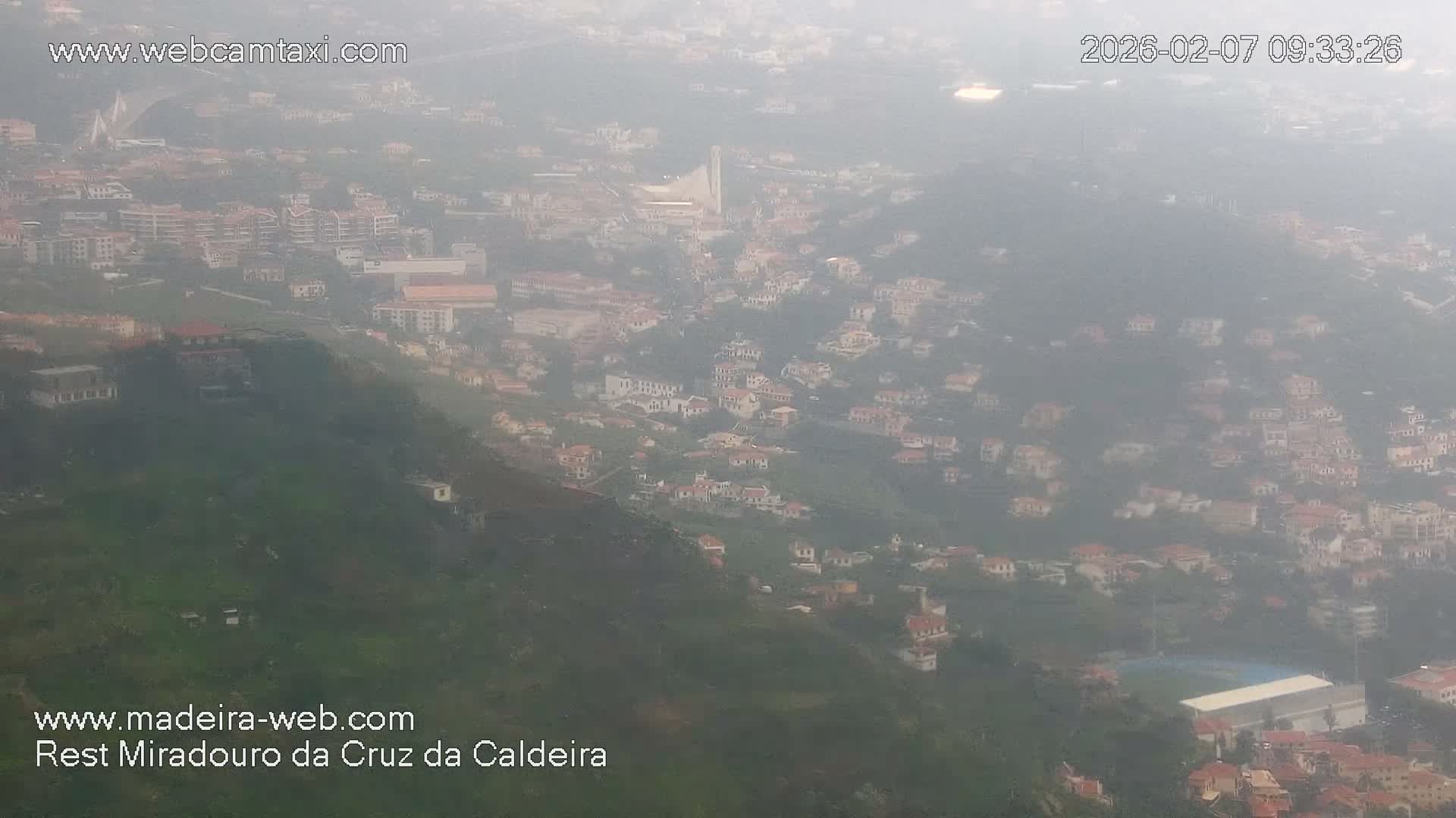 Cruz da Caldeira & West Fucnhal Skyline Live Cam - Camara de Lobos, Madeira, Portugal