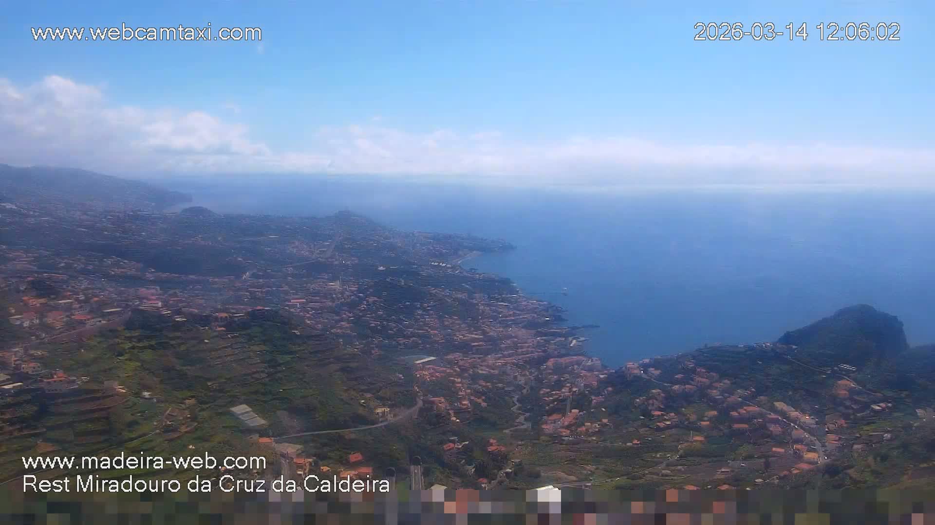 Cruz da Caldeira & West Fucnhal Skyline Live Cam - Camara de Lobos, Madeira, Portugal