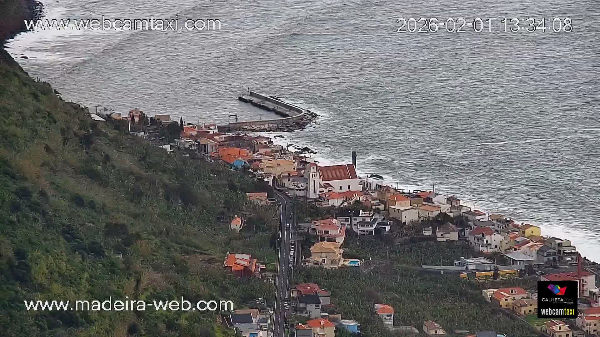Paul do Mar Village from Faja da Ovelha Live Cam - Calheta, Madeira, Portugal