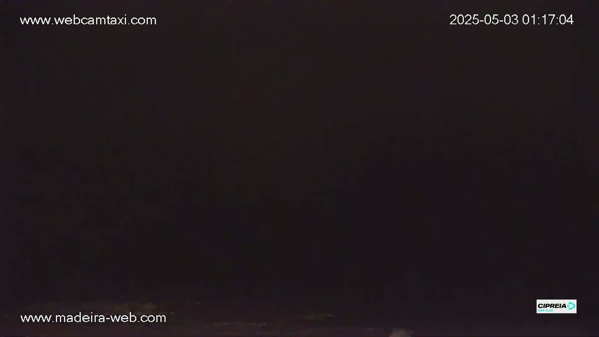 A dark, nighttime scene is shown.