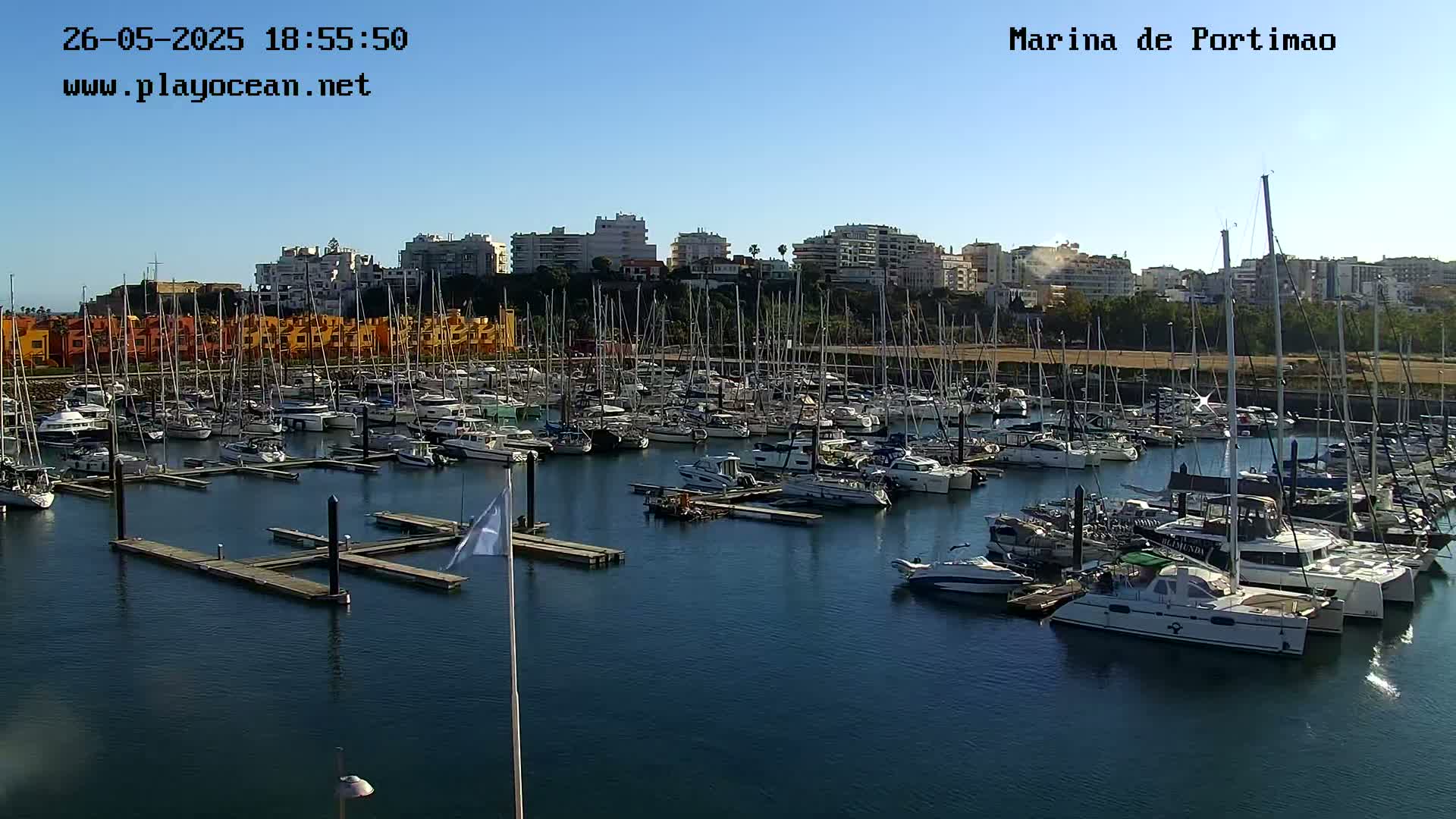 Portiamo City from Marina de Portimão Live Cam - Faro, Algarve, Portugal