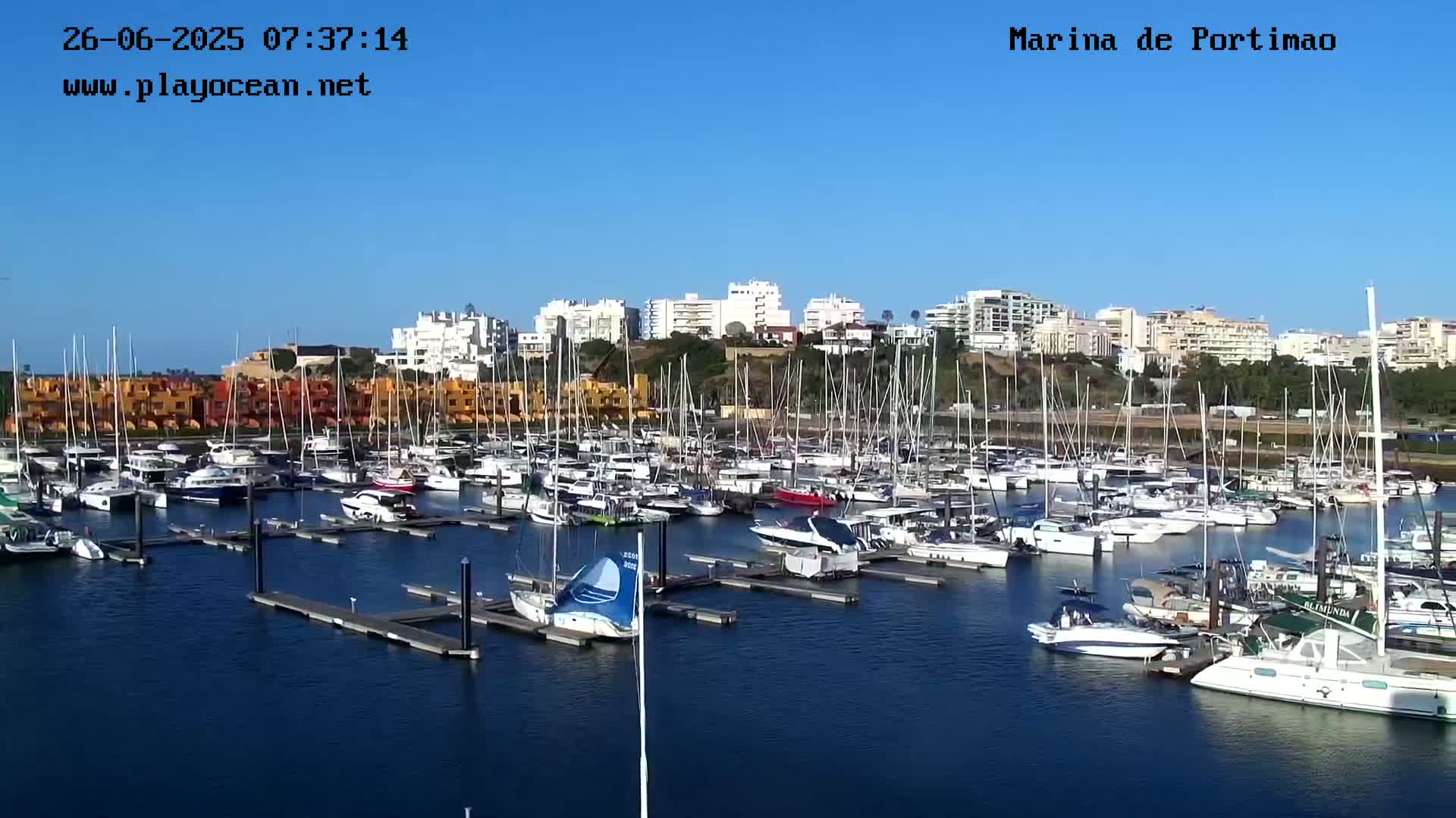 Portiamo City from Marina de Portimão Live Cam - Faro, Algarve, Portugal
