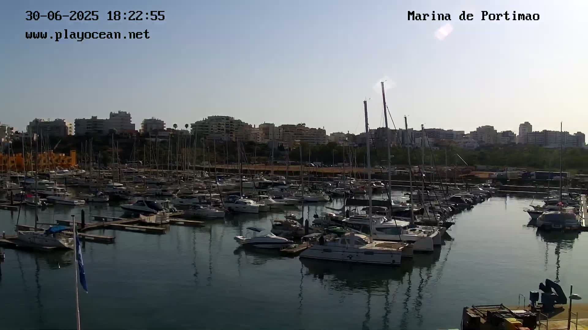Portiamo City from Marina de Portimão Live Cam - Faro, Algarve, Portugal