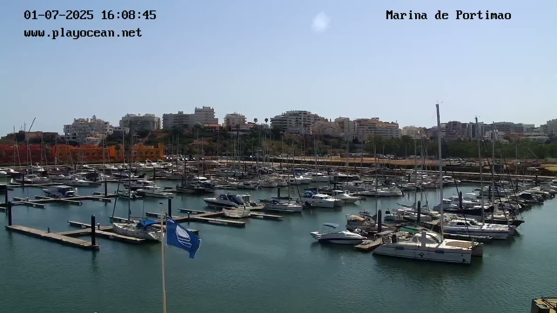 Portiamo City from Marina de Portimão Live Cam - Faro, Algarve, Portugal