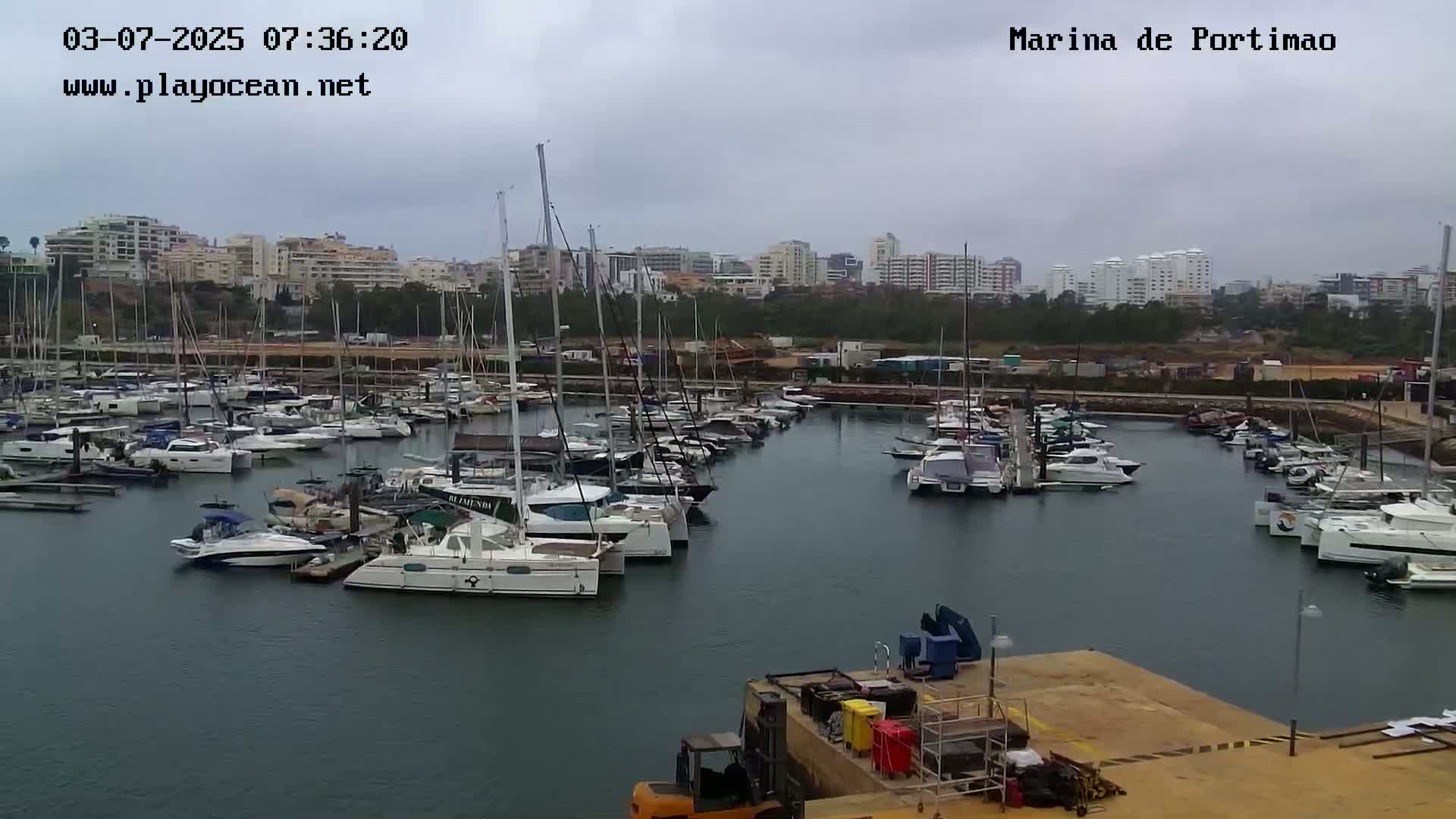 Portiamo City from Marina de Portimão Live Cam - Faro, Algarve, Portugal