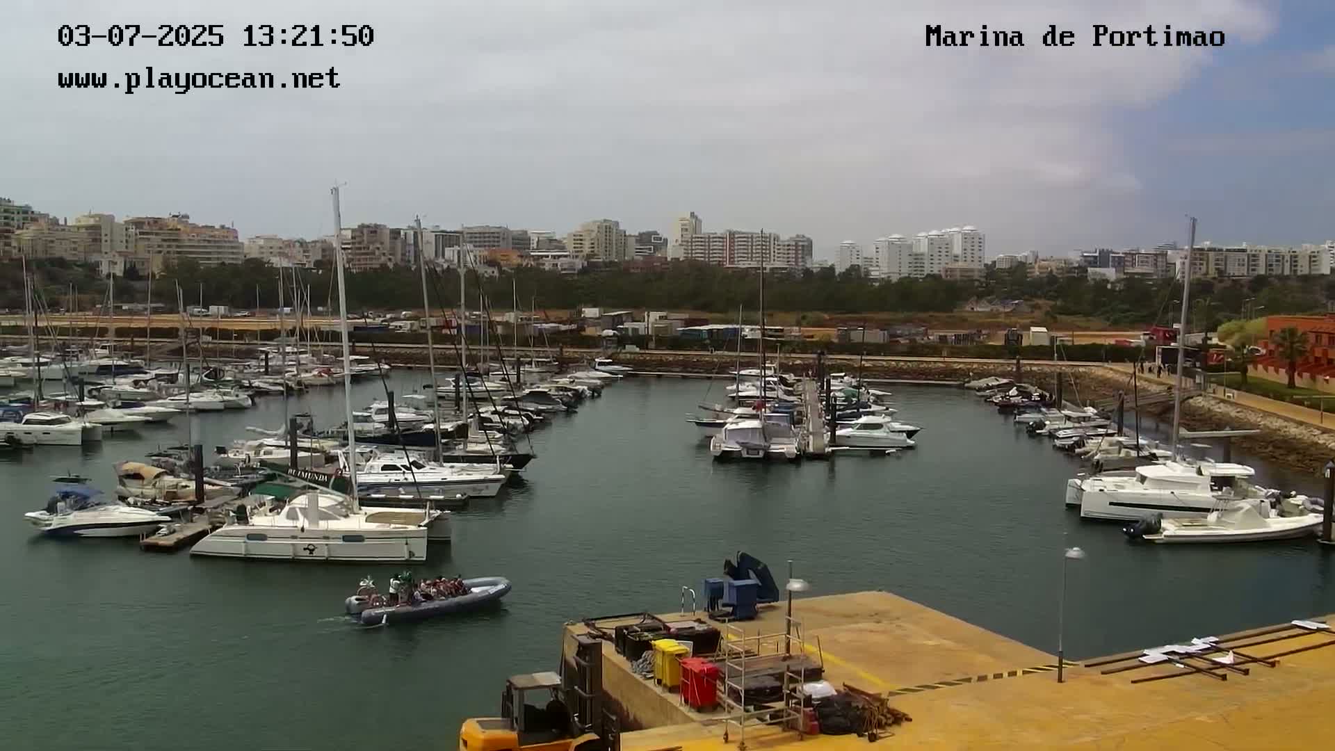 Portiamo City from Marina de Portimão Live Cam - Faro, Algarve, Portugal