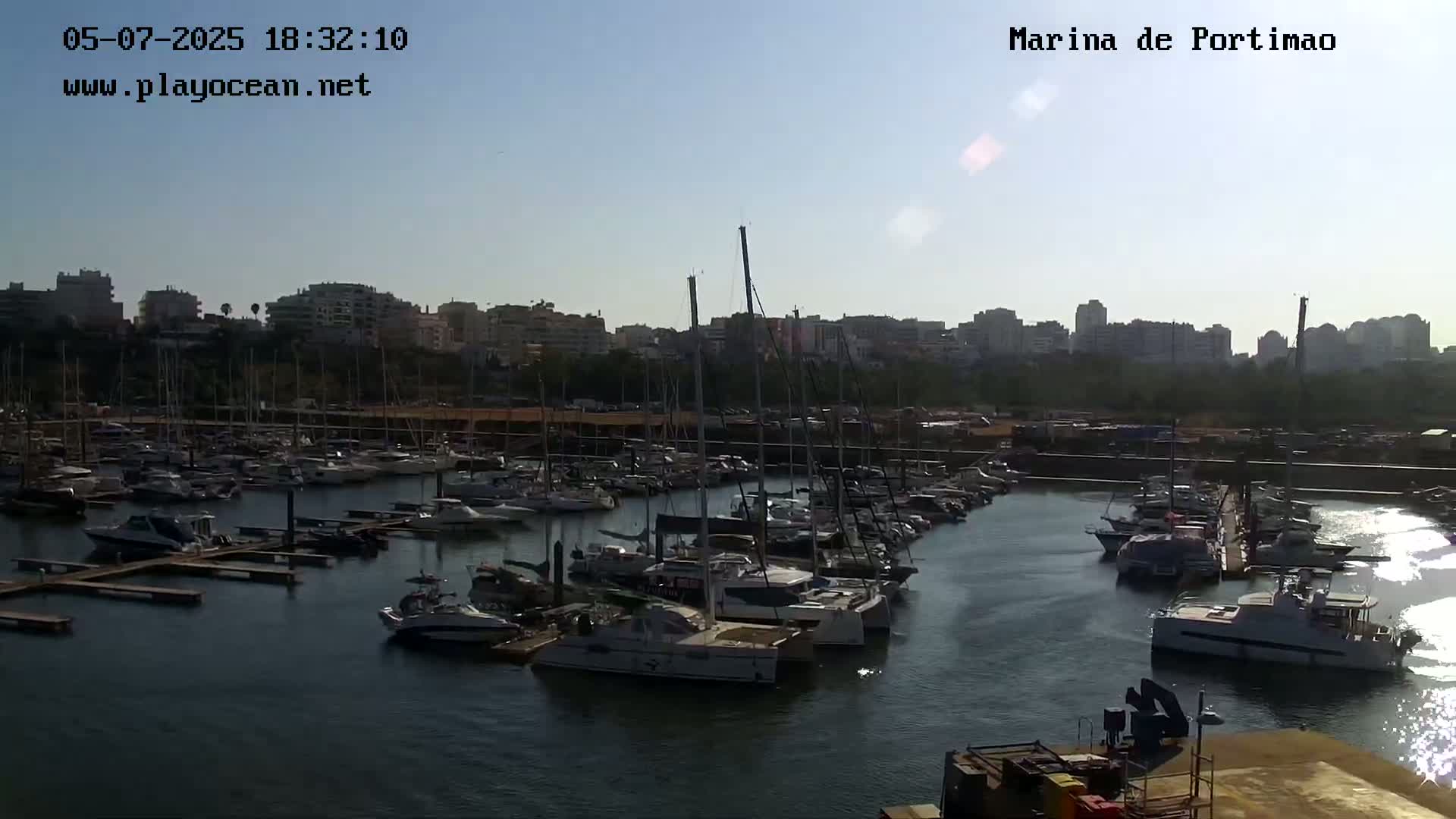 Portiamo City from Marina de Portimão Live Cam - Faro, Algarve, Portugal