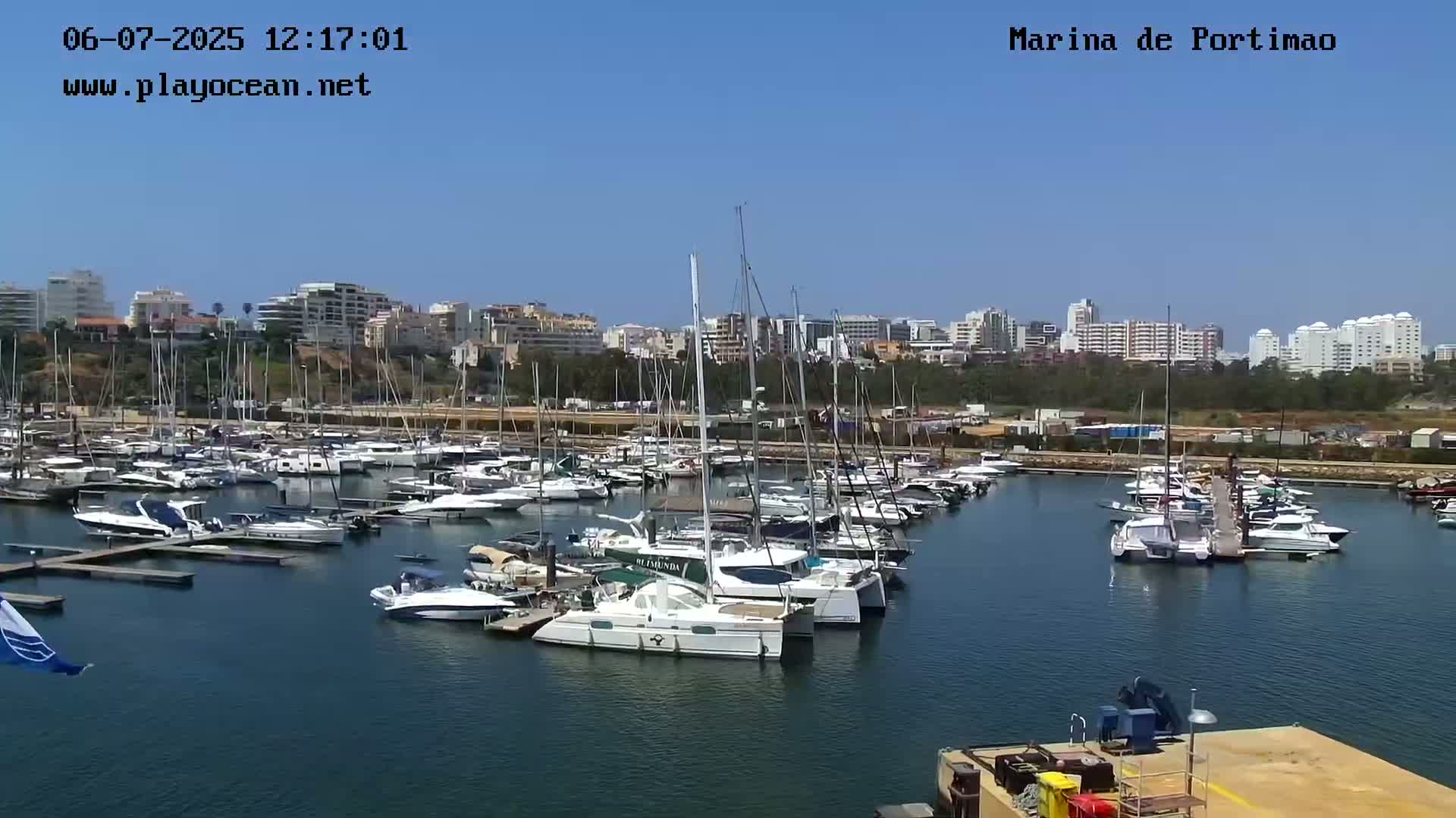Portiamo City from Marina de Portimão Live Cam - Faro, Algarve, Portugal