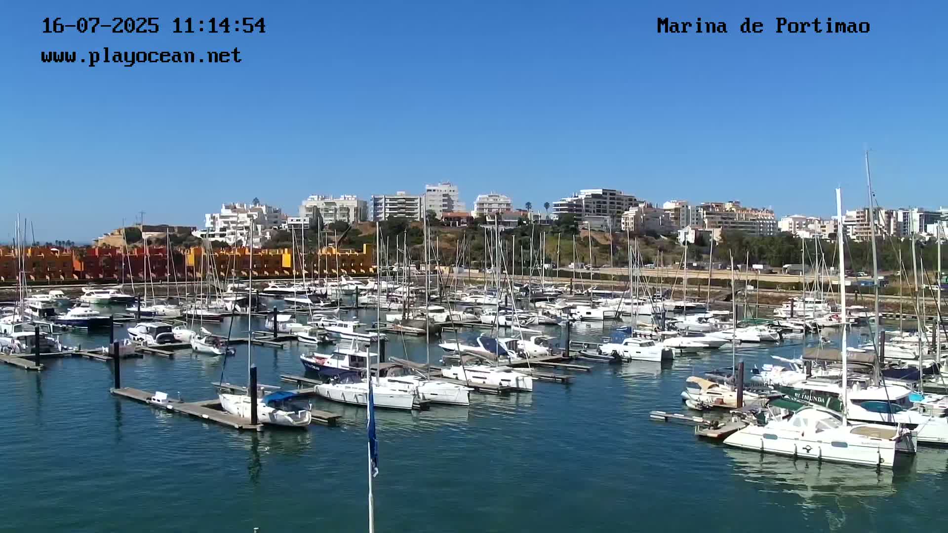Portiamo City from Marina de Portimão Live Cam - Faro, Algarve, Portugal