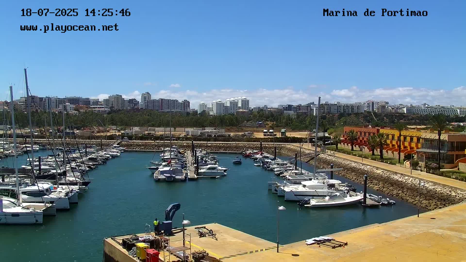 Portiamo City from Marina de Portimão Live Cam - Faro, Algarve, Portugal