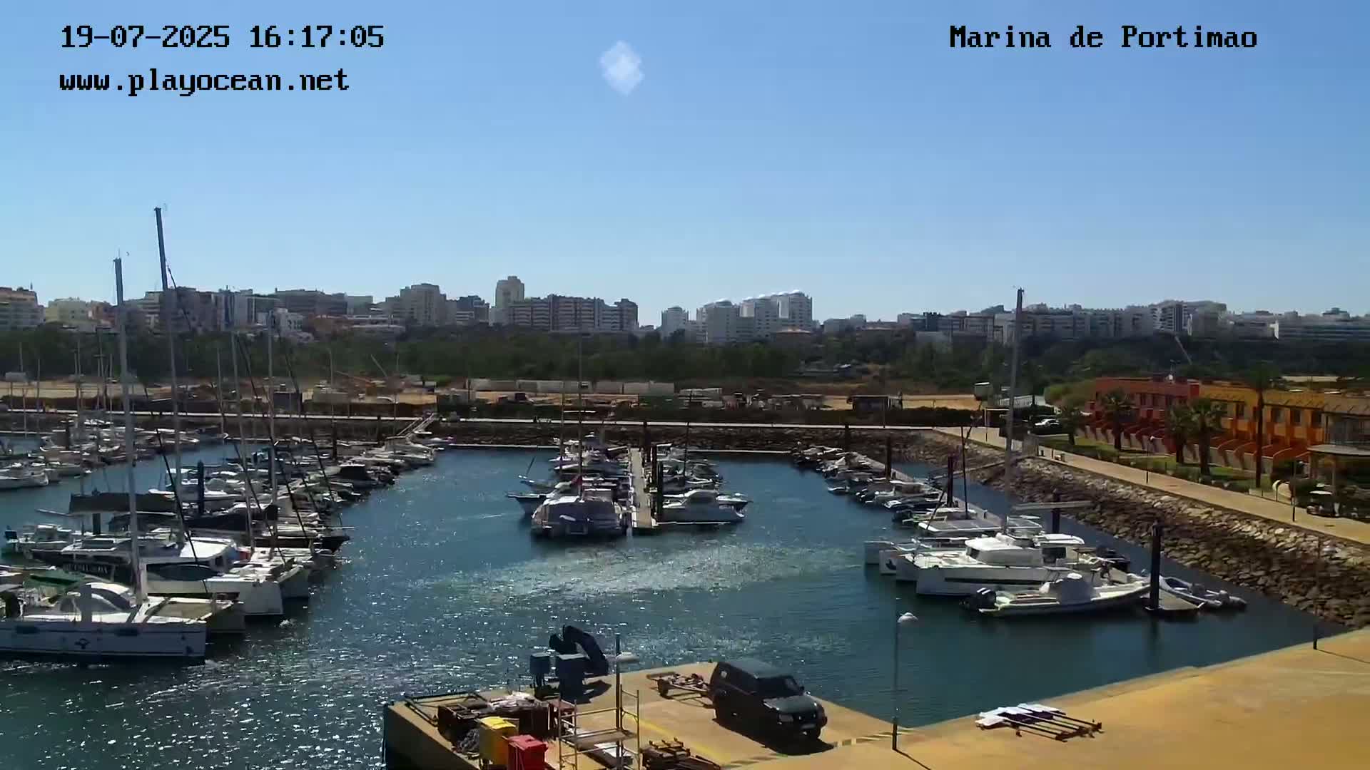 Portiamo City from Marina de Portimão Live Cam - Faro, Algarve, Portugal