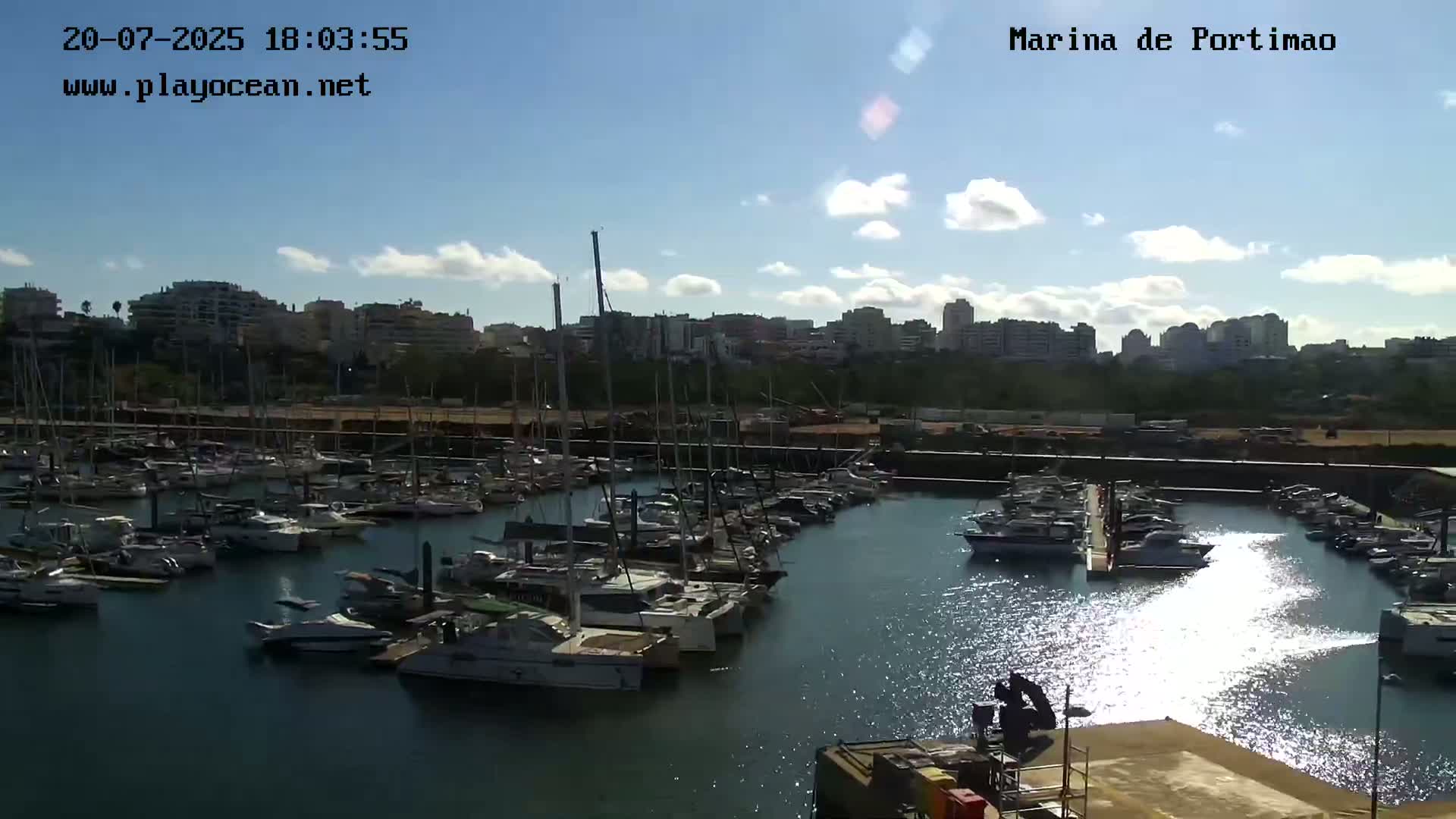 Portiamo City from Marina de Portimão Live Cam - Faro, Algarve, Portugal