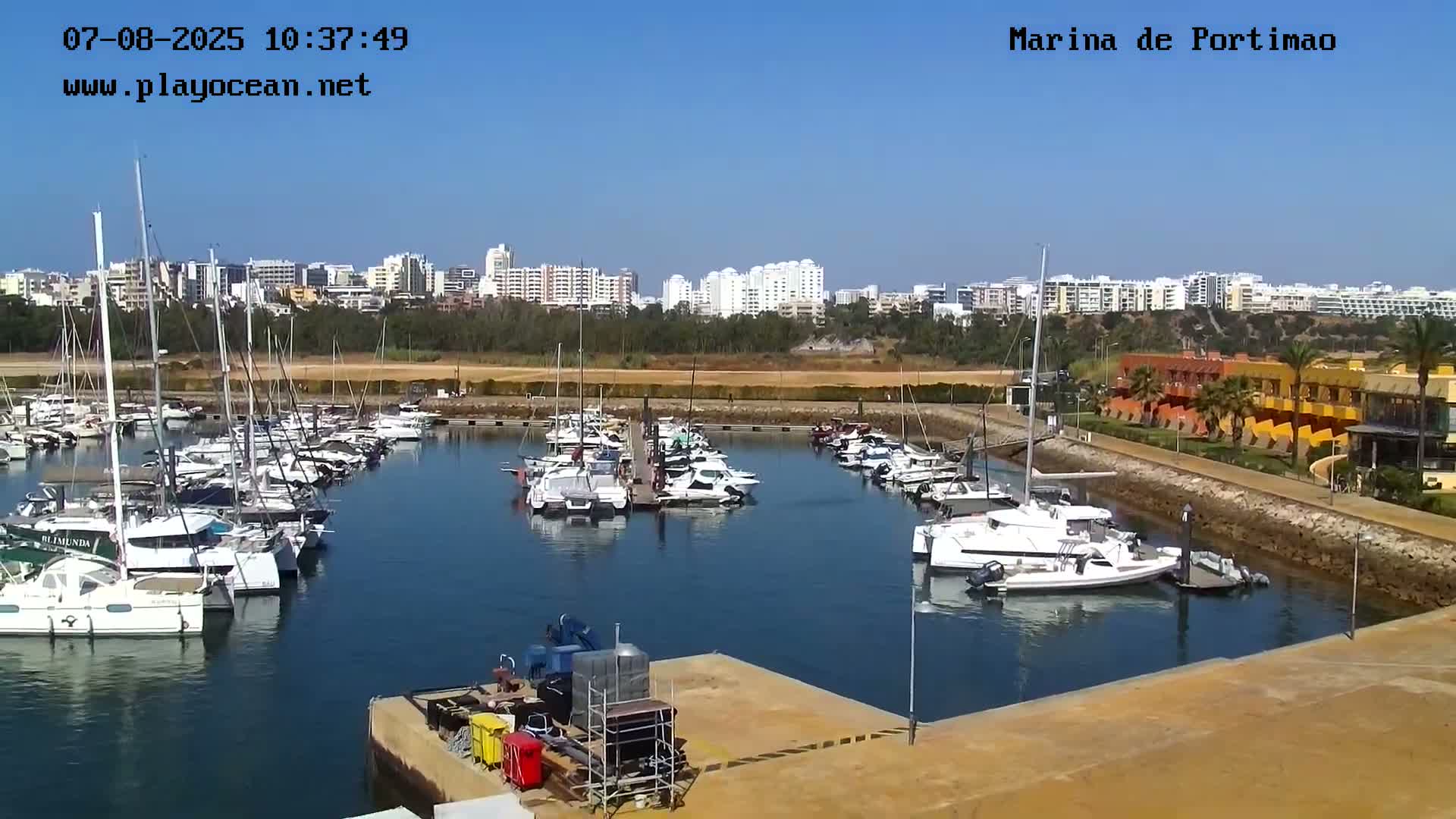 Portiamo City from Marina de Portimão Live Cam - Faro, Algarve, Portugal