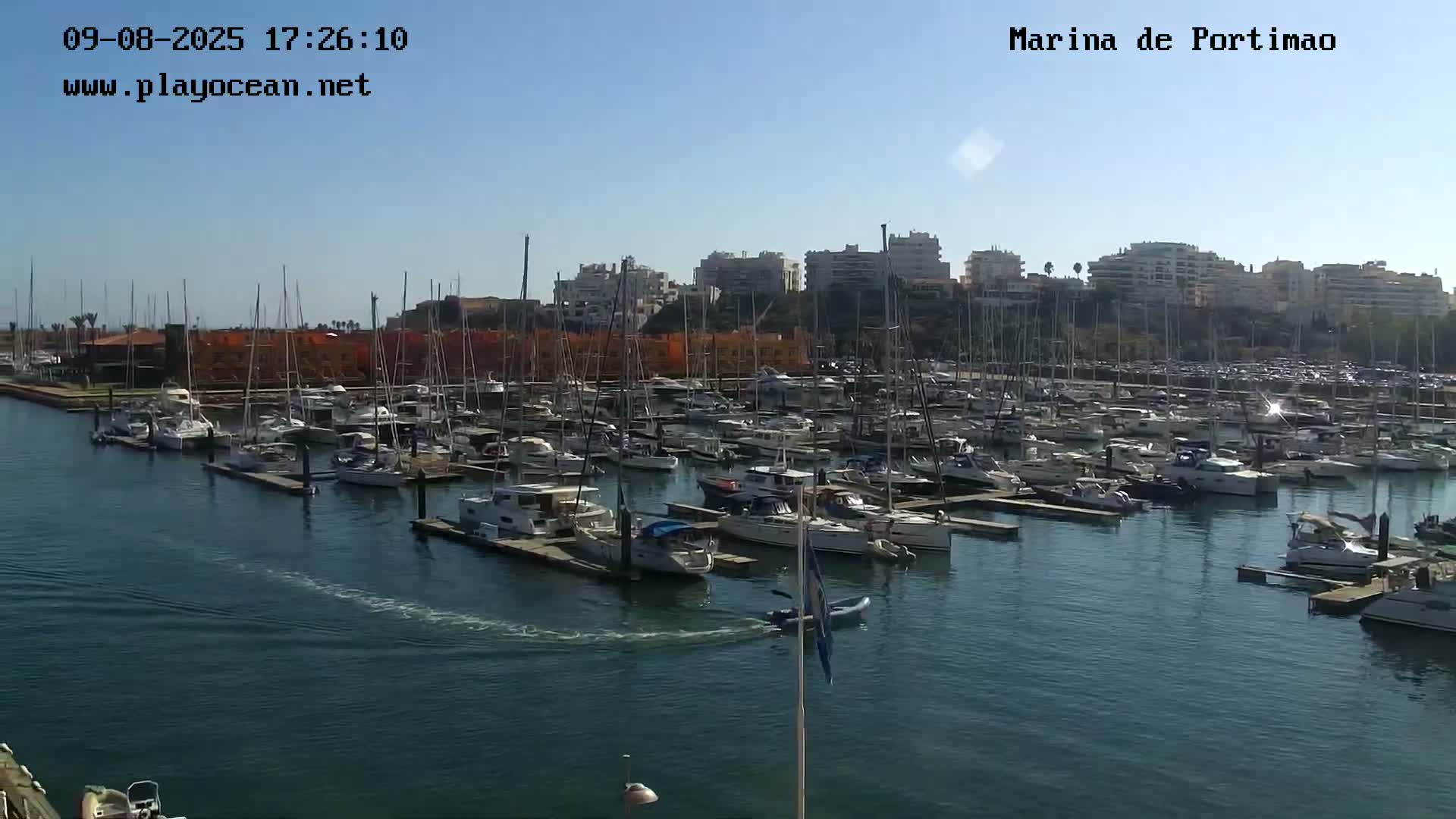 Portiamo City from Marina de Portimão Live Cam - Faro, Algarve, Portugal