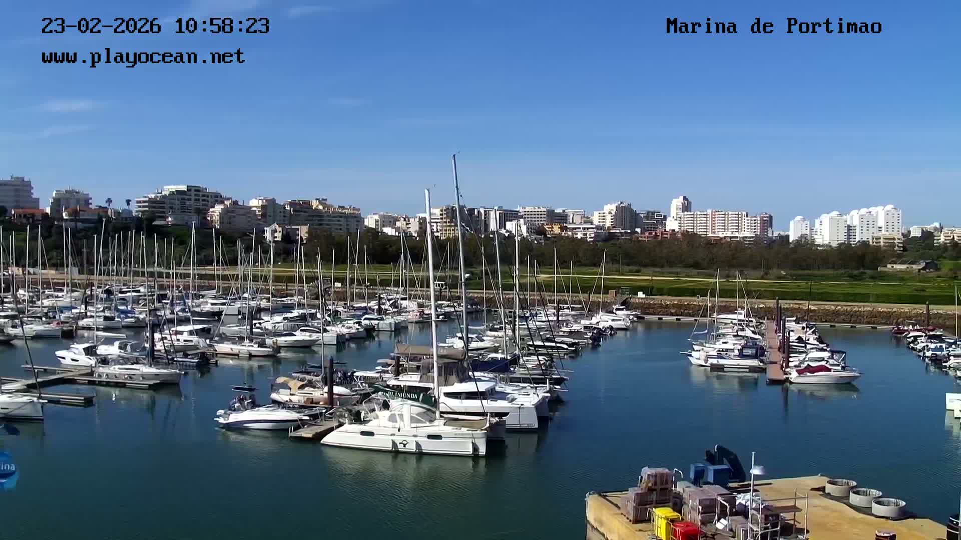 Portiamo City from Marina de Portimão Live Cam - Faro, Algarve, Portugal