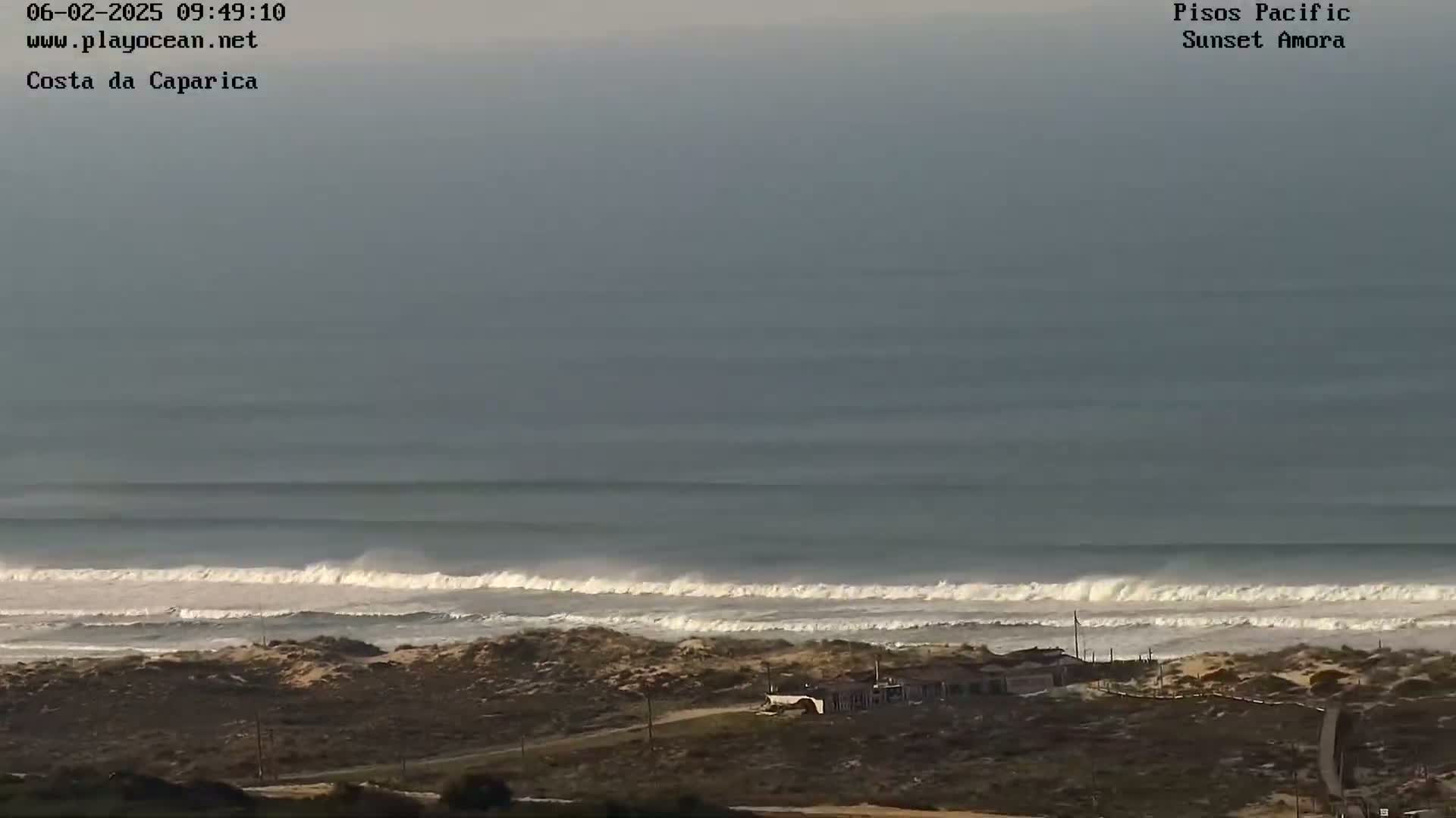 Costa da Caparica Coast Line & Atlantic Ocean Live Cam - Almada, Setubal, Portugal
