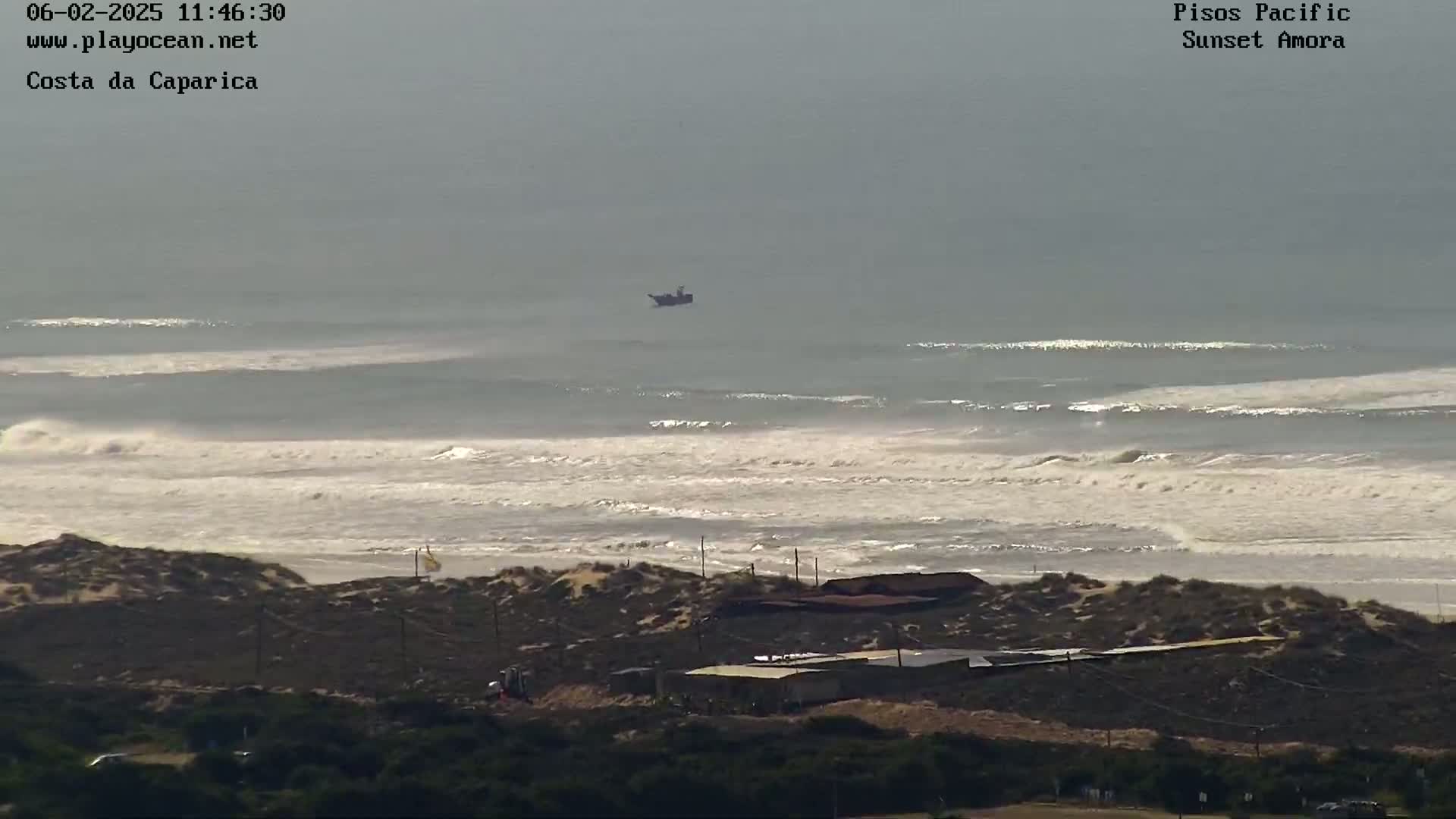 Costa da Caparica Coast Line & Atlantic Ocean Live Cam - Almada, Setubal, Portugal