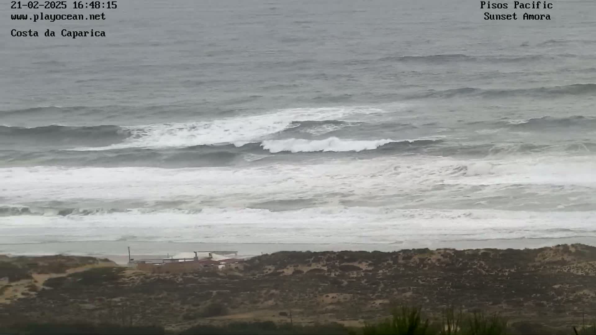 Costa da Caparica Coast Line & Atlantic Ocean Live Cam - Almada, Setubal, Portugal