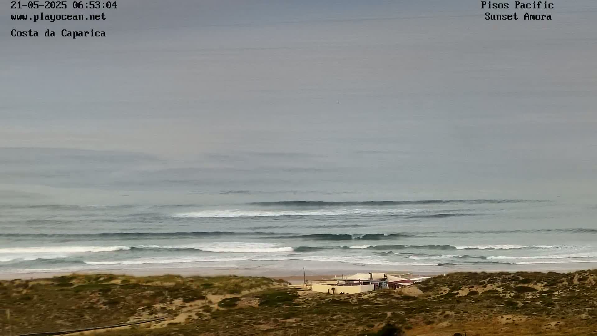 Costa da Caparica Coast Line & Atlantic Ocean Live Cam - Almada, Setubal, Portugal