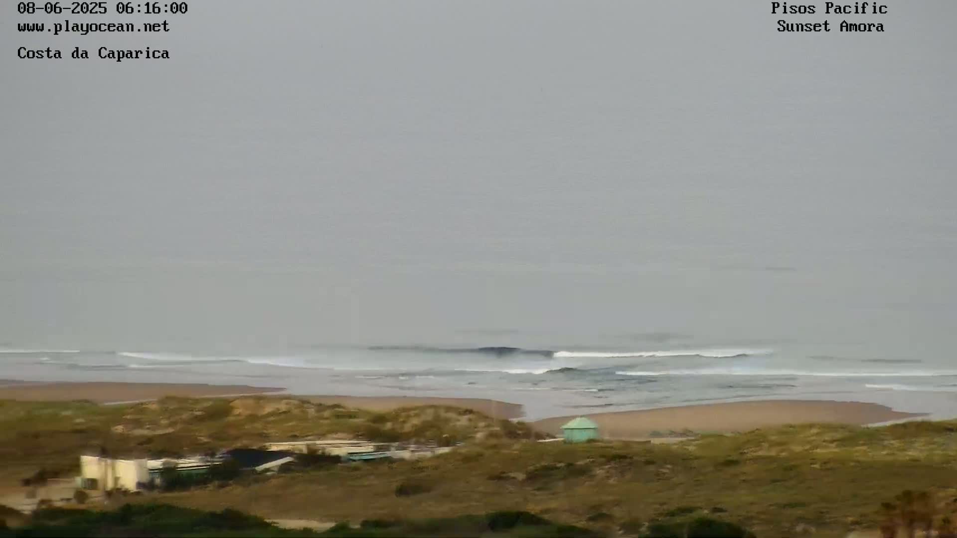 Costa da Caparica Coast Line & Atlantic Ocean Live Cam - Almada, Setubal, Portugal