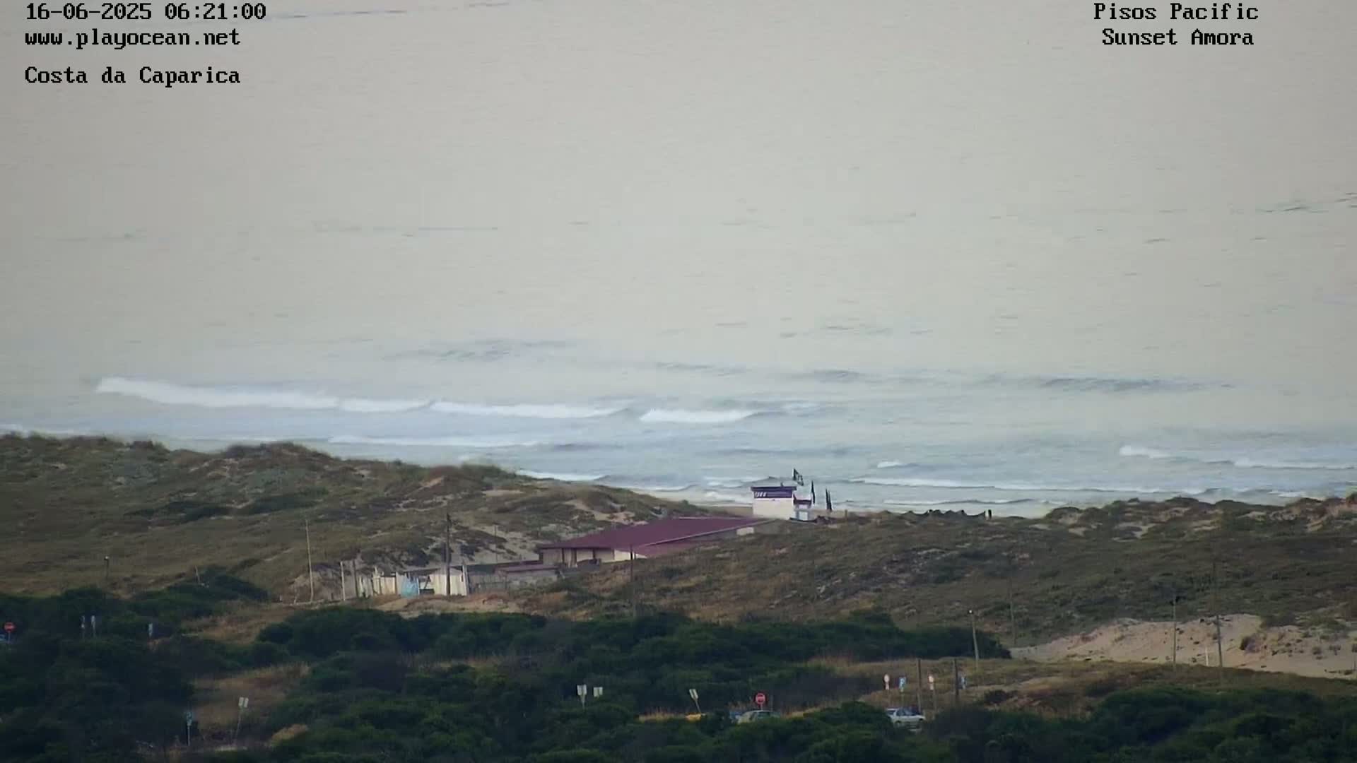 Costa da Caparica Coast Line & Atlantic Ocean Live Cam - Almada, Setubal, Portugal