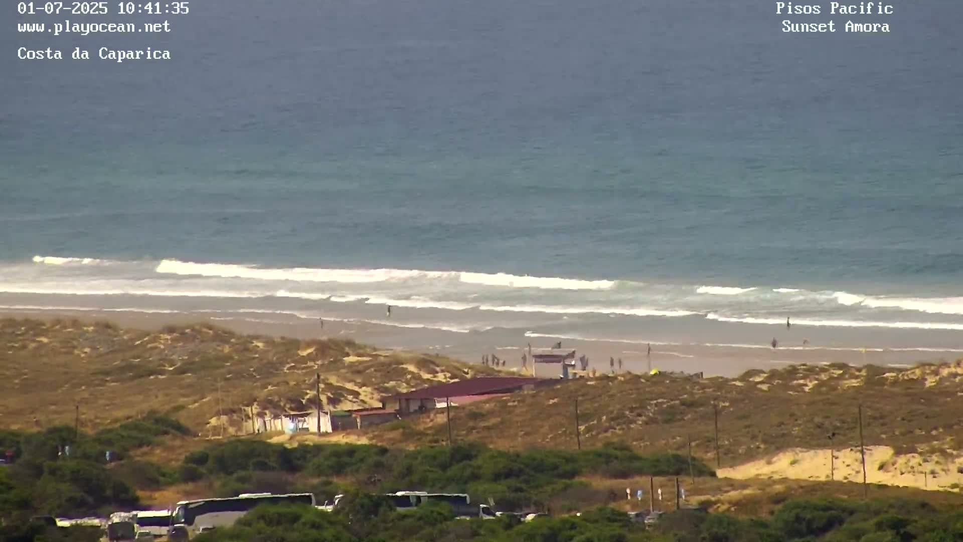 Costa da Caparica Coast Line & Atlantic Ocean Live Cam - Almada, Setubal, Lisbon, Portugal