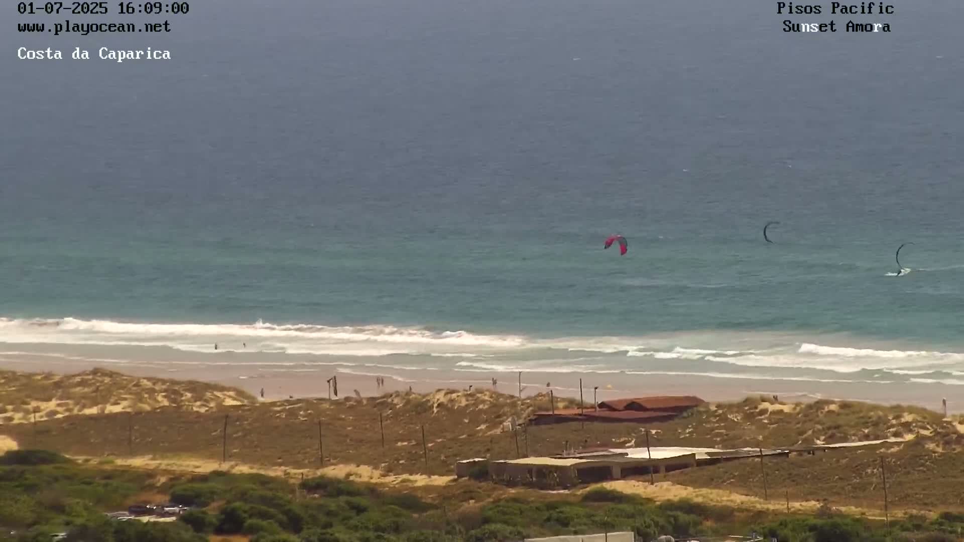 Costa da Caparica Coast Line & Atlantic Ocean Live Cam - Almada, Setubal, Lisbon, Portugal