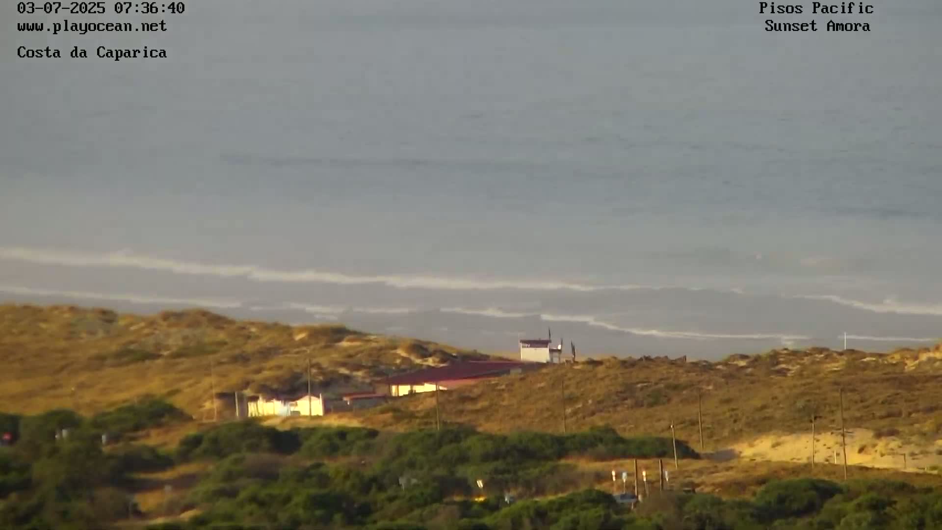 Costa da Caparica Coast Line & Atlantic Ocean Live Cam - Almada, Setubal, Lisbon, Portugal