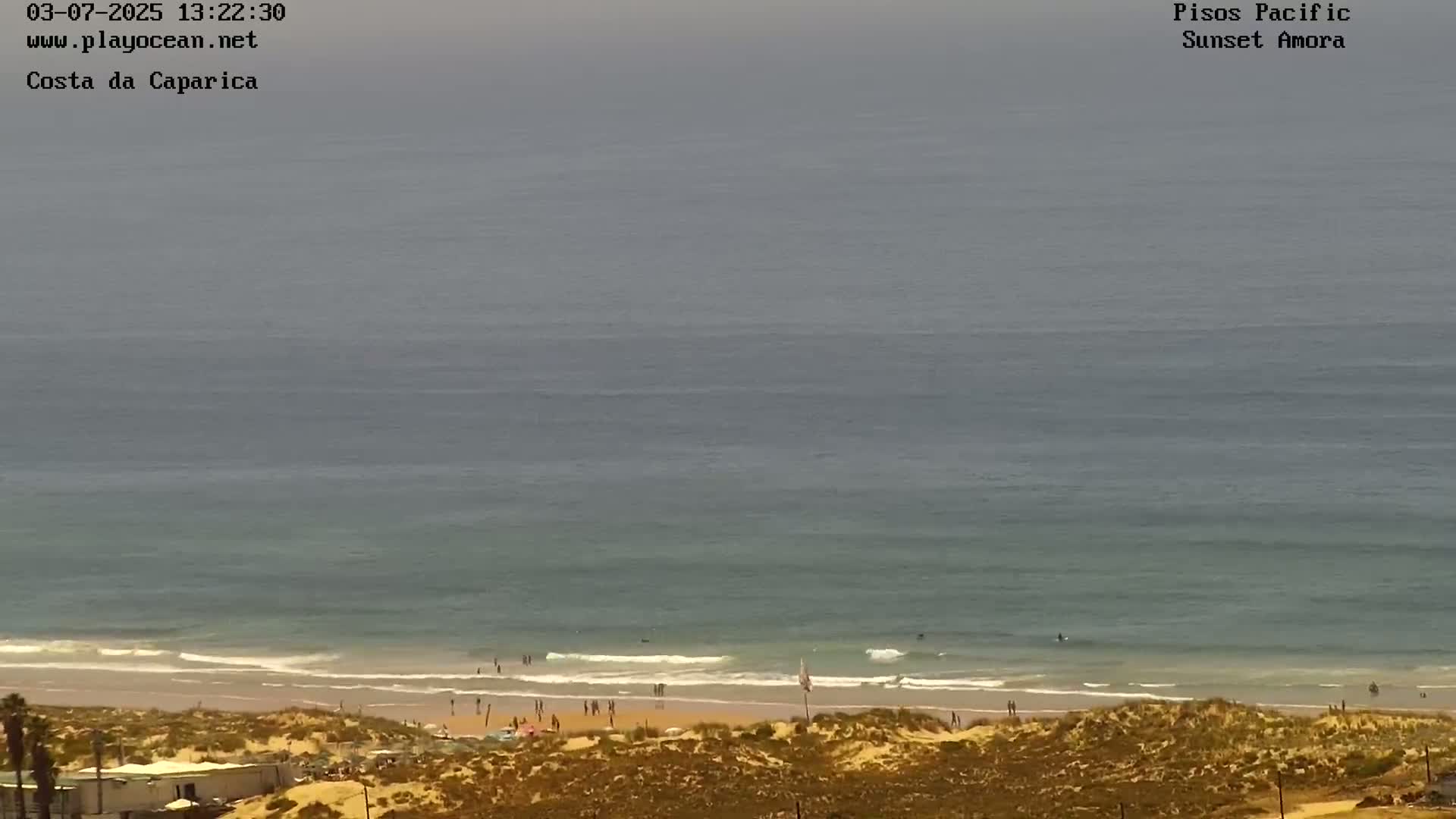 Costa da Caparica Coast Line & Atlantic Ocean Live Cam - Almada, Setubal, Lisbon, Portugal