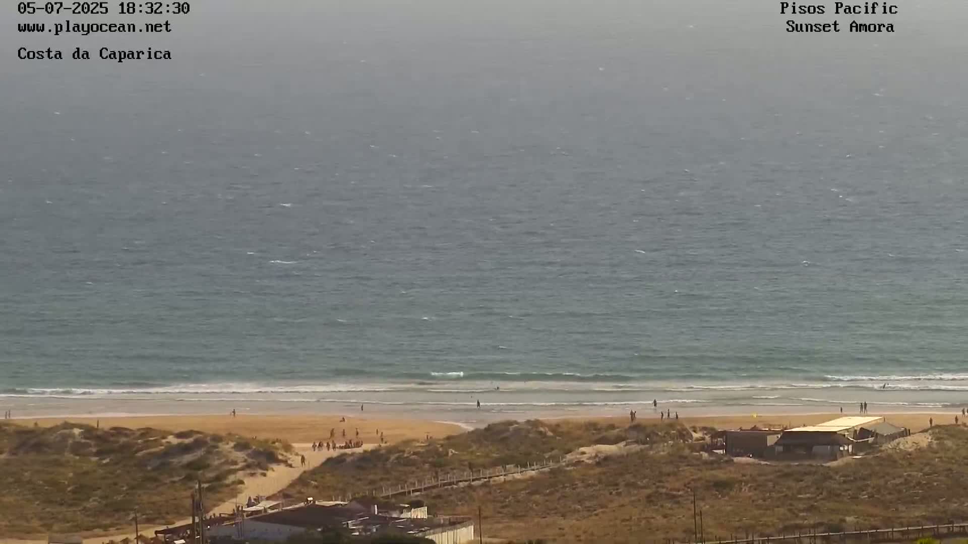 Costa da Caparica Coast Line & Atlantic Ocean Live Cam - Almada, Setubal, Lisbon, Portugal