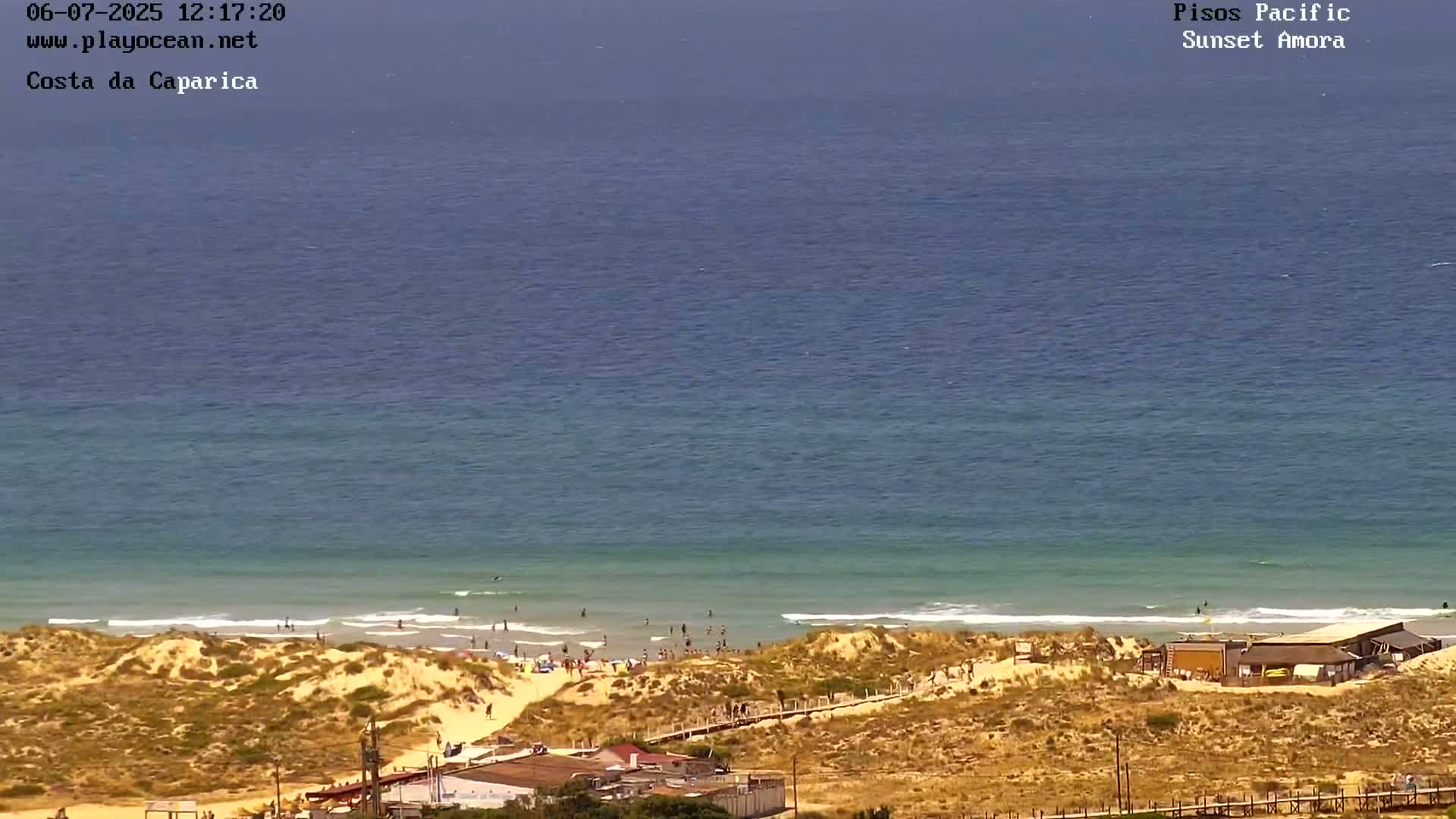 Costa da Caparica Coast Line & Atlantic Ocean Live Cam - Almada, Setubal, Lisbon, Portugal