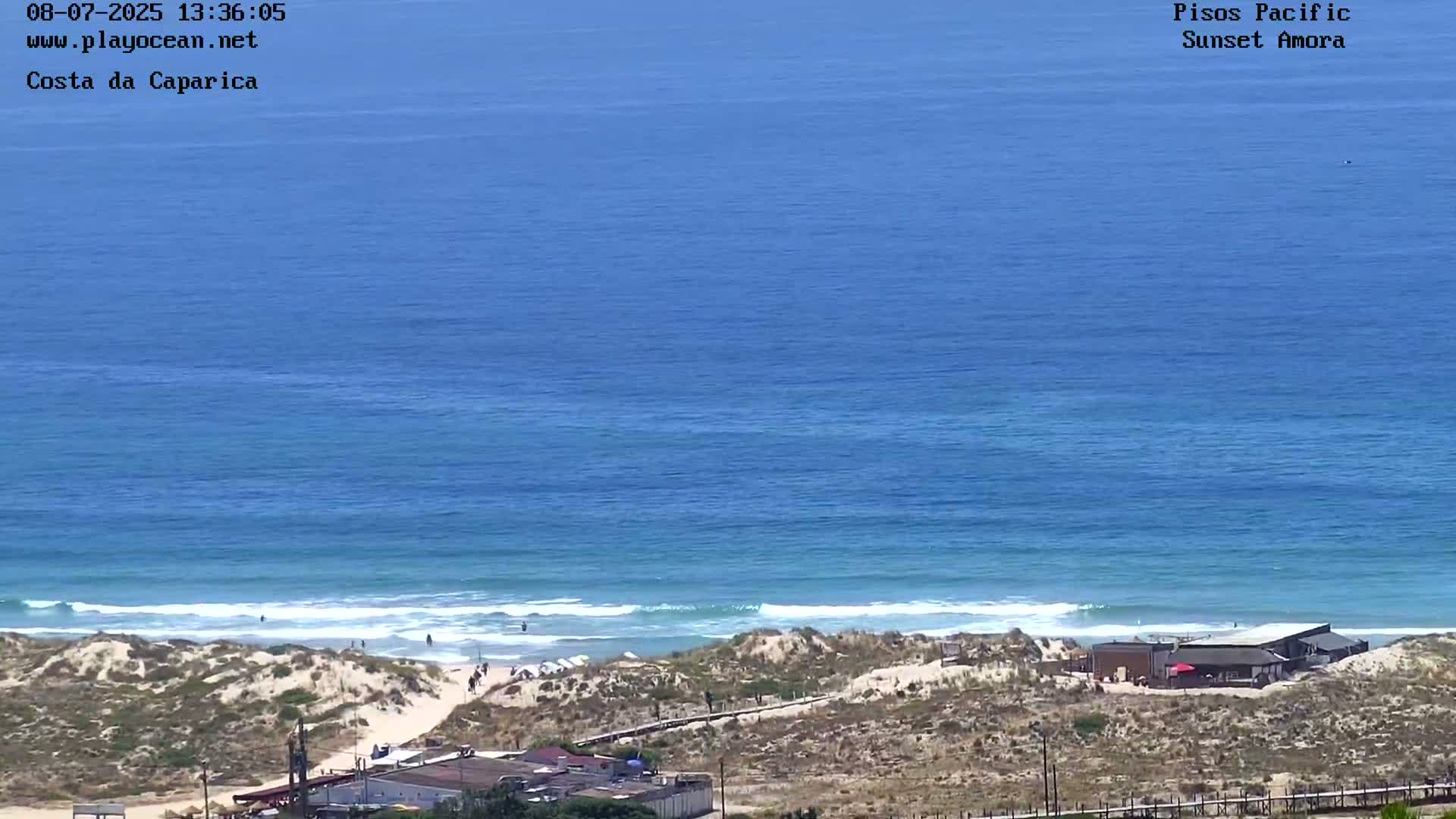 Costa da Caparica Coast Line & Atlantic Ocean Live Cam - Almada, Setubal, Lisbon, Portugal