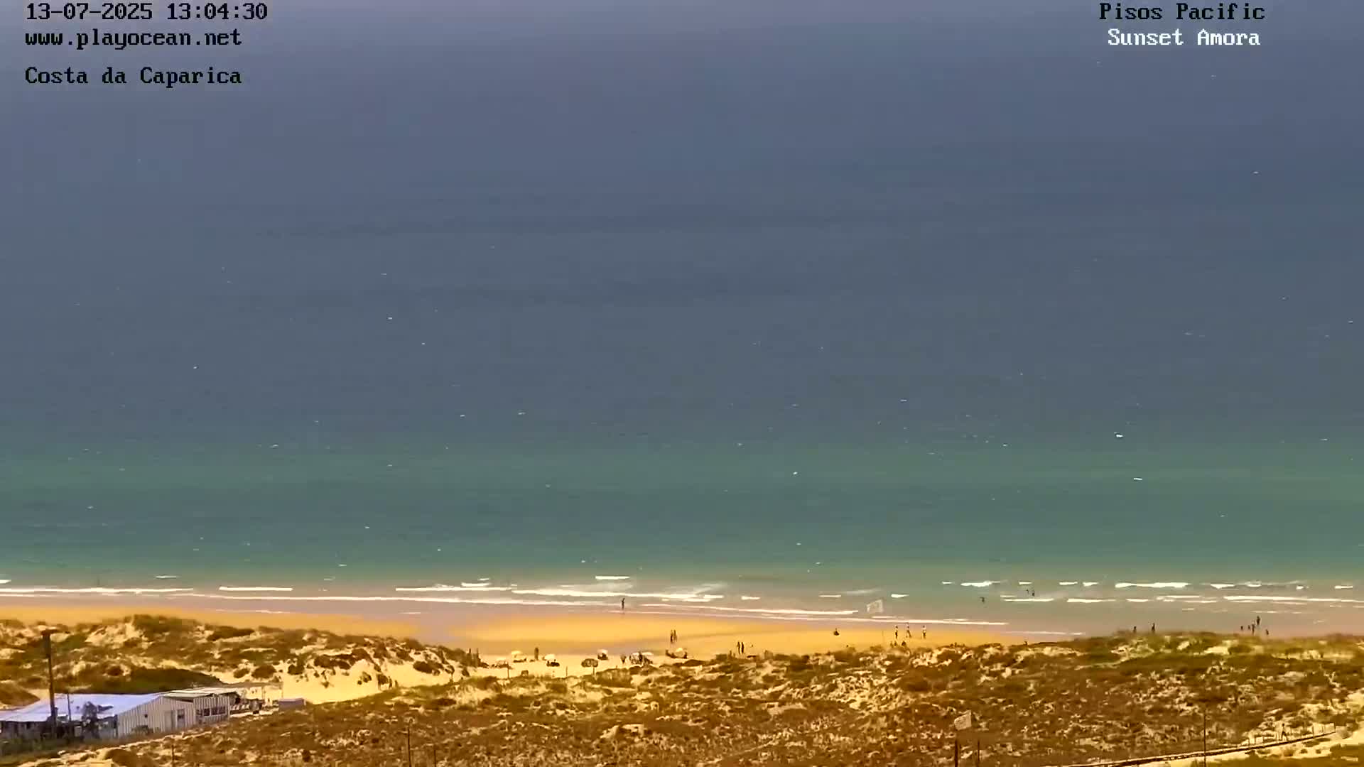Costa da Caparica Coast Line & Atlantic Ocean Live Cam - Almada, Setubal, Lisbon, Portugal