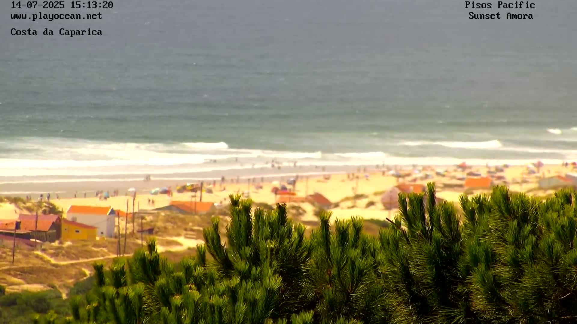 Costa da Caparica Coast Line & Atlantic Ocean Live Cam - Almada, Setubal, Lisbon, Portugal