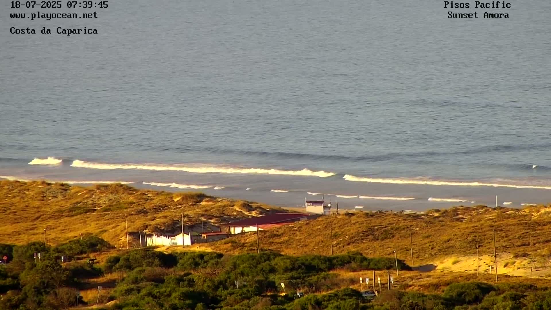 Costa da Caparica Coast Line & Atlantic Ocean Live Cam - Almada, Setubal, Lisbon, Portugal