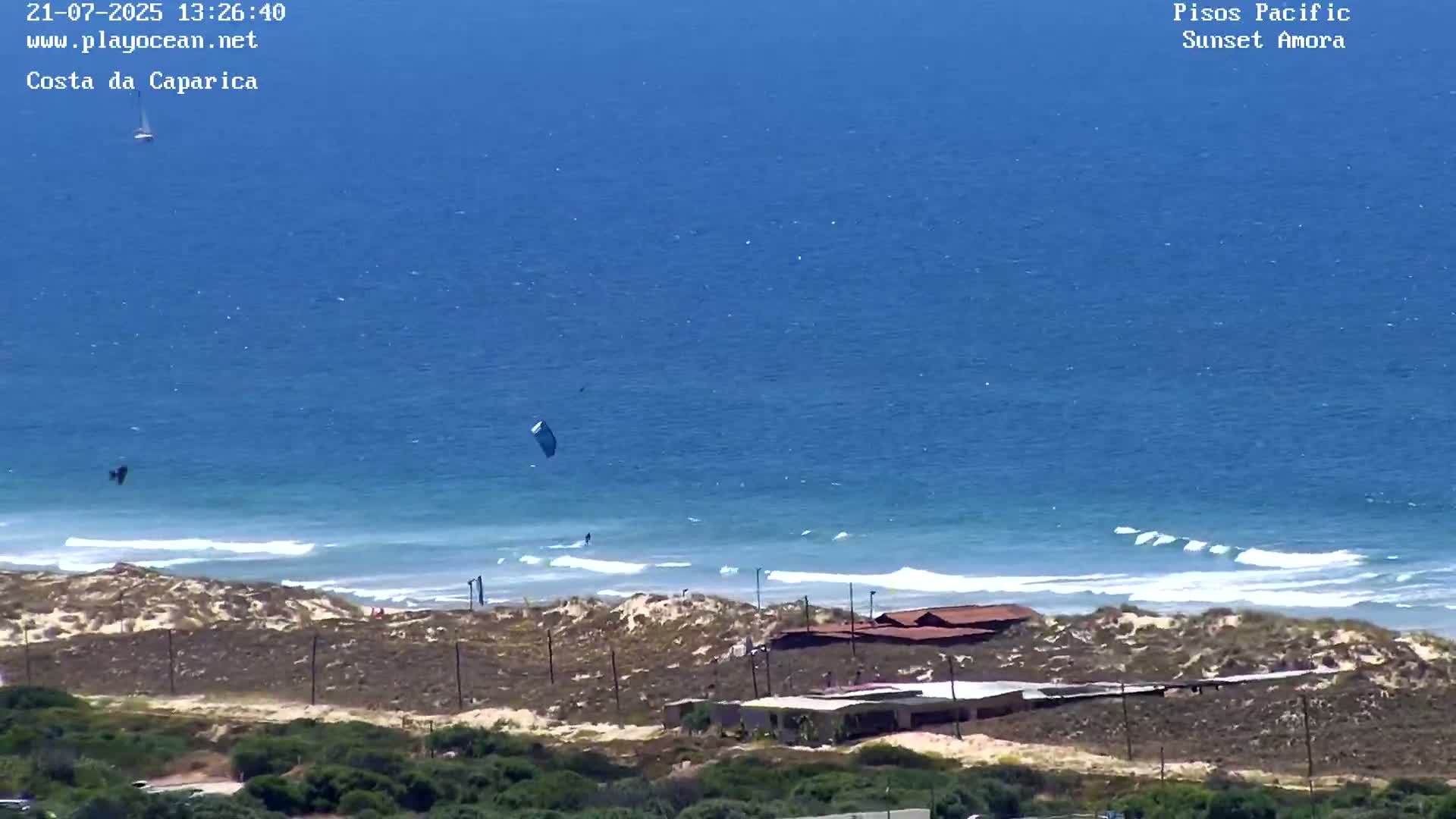 Costa da Caparica Coast Line & Atlantic Ocean Live Cam - Almada, Setubal, Lisbon, Portugal