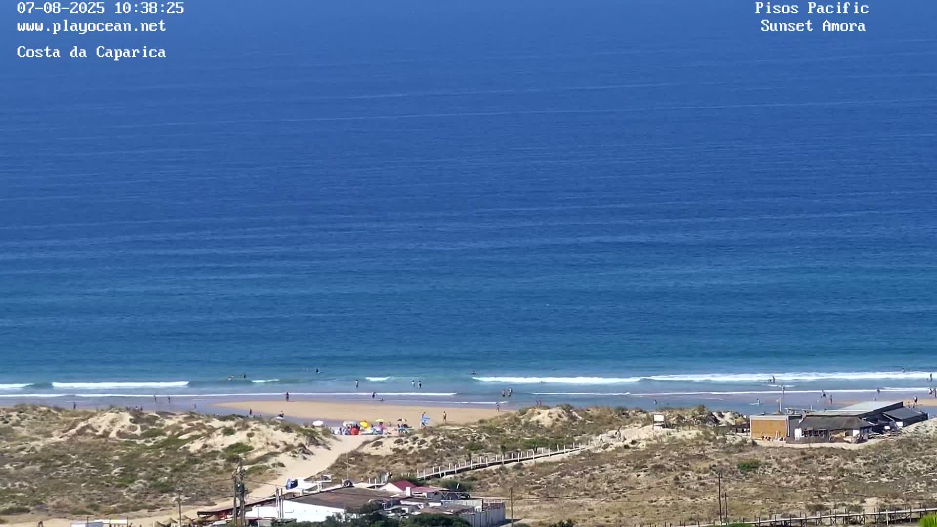 Costa da Caparica Coast Line & Atlantic Ocean Live Cam - Almada, Setubal, Lisbon, Portugal