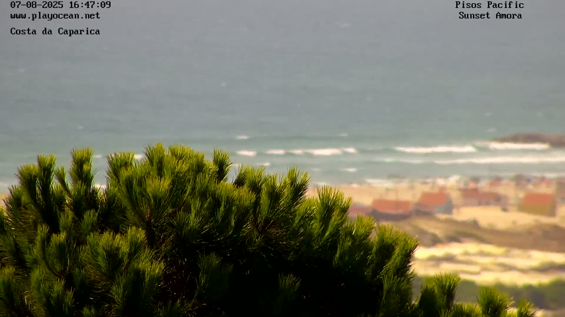 Costa da Caparica Coast Line & Atlantic Ocean Live Cam - Almada, Setubal, Lisbon, Portugal