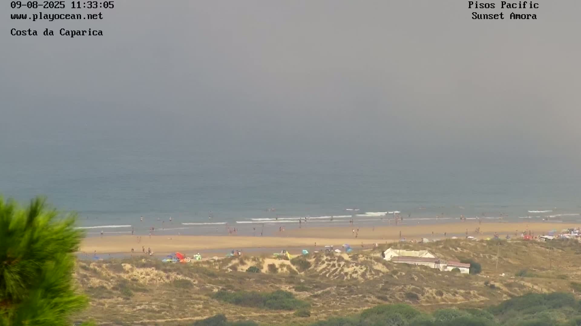 Costa da Caparica Coast Line & Atlantic Ocean Live Cam - Almada, Setubal, Lisbon, Portugal