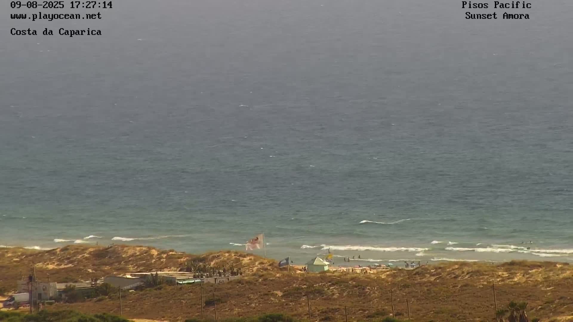 Costa da Caparica Coast Line & Atlantic Ocean Live Cam - Almada, Setubal, Lisbon, Portugal