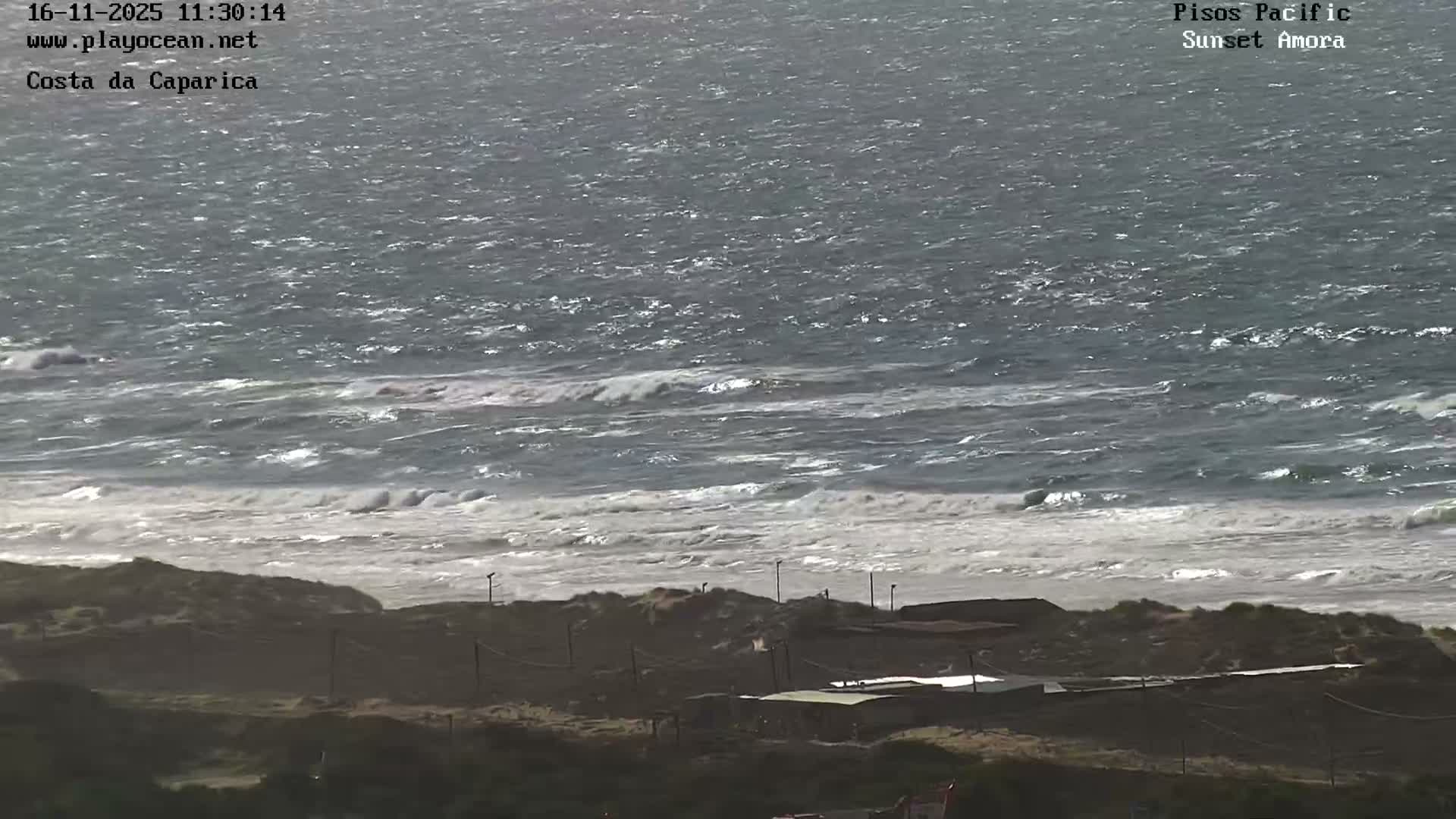 Costa da Caparica Coast Line & Atlantic Ocean Live Cam - Almada, Setubal, Lisbon, Portugal