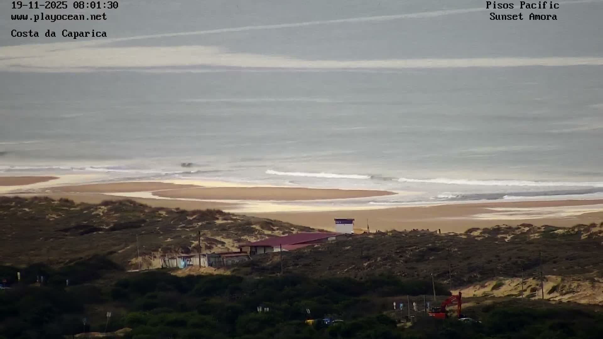 Costa da Caparica Coast Line & Atlantic Ocean Live Cam - Almada, Setubal, Lisbon, Portugal