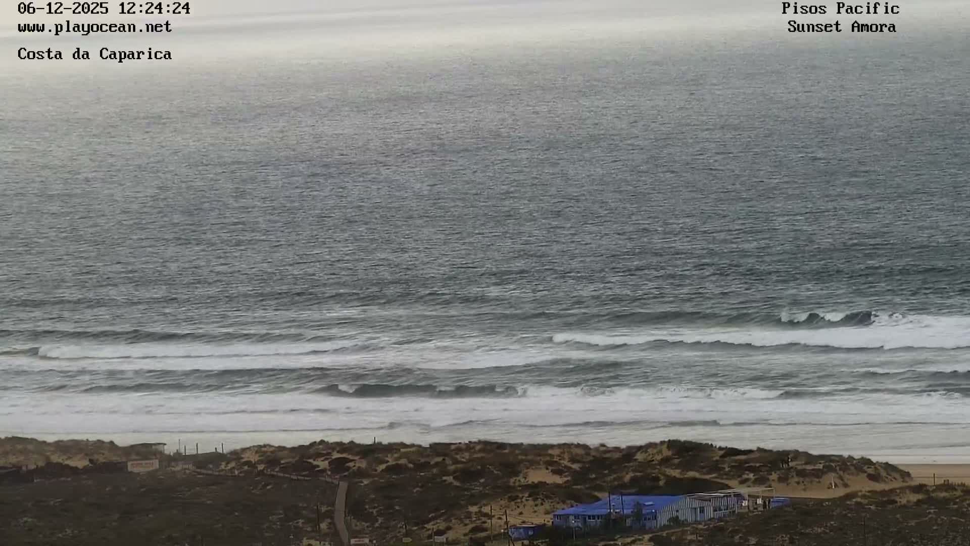 Costa da Caparica Coast Line & Atlantic Ocean Live Cam - Almada, Setubal, Lisbon, Portugal