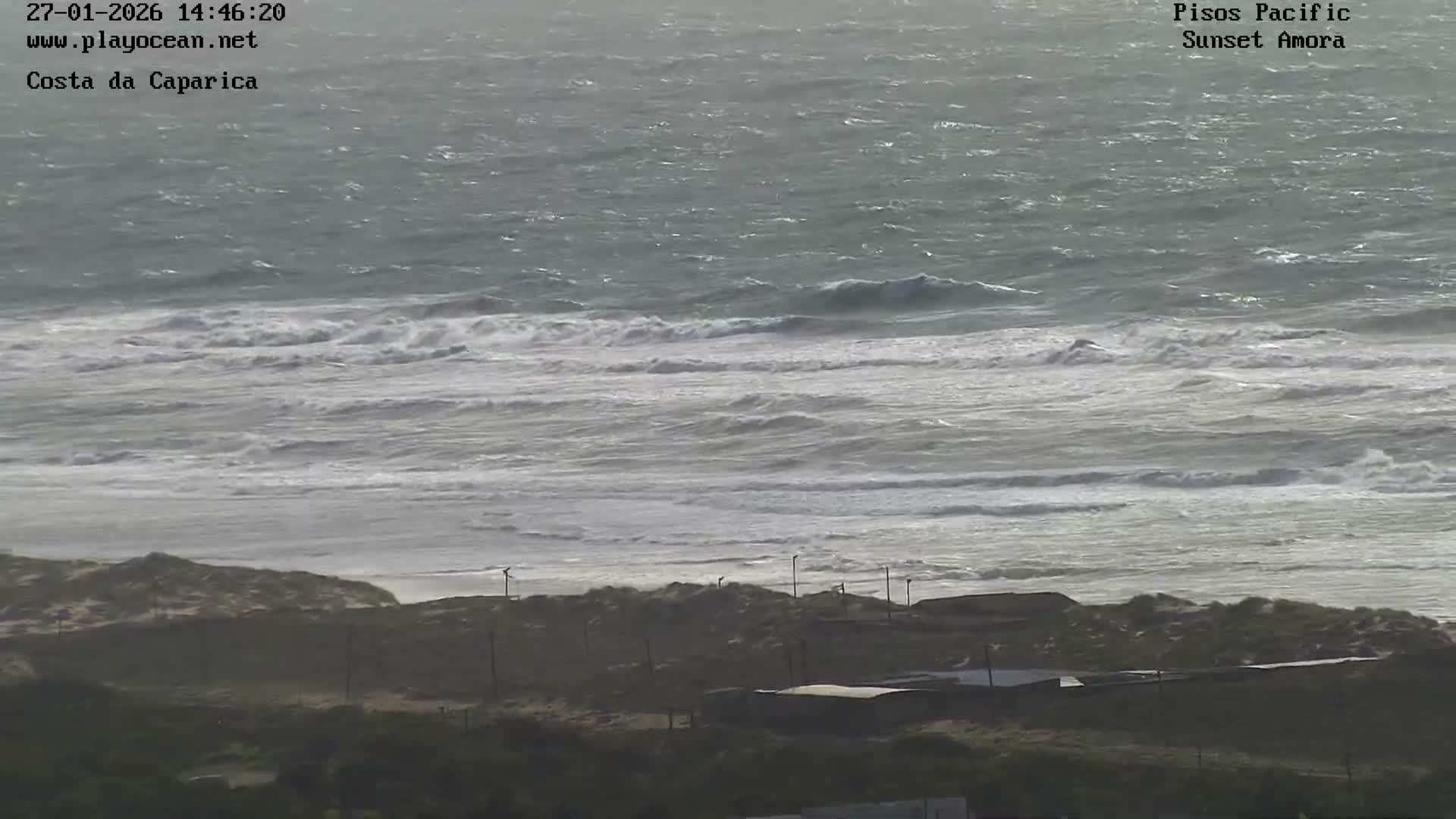 Costa da Caparica Coast Line & Atlantic Ocean Live Cam - Almada, Setubal, Lisbon, Portugal
