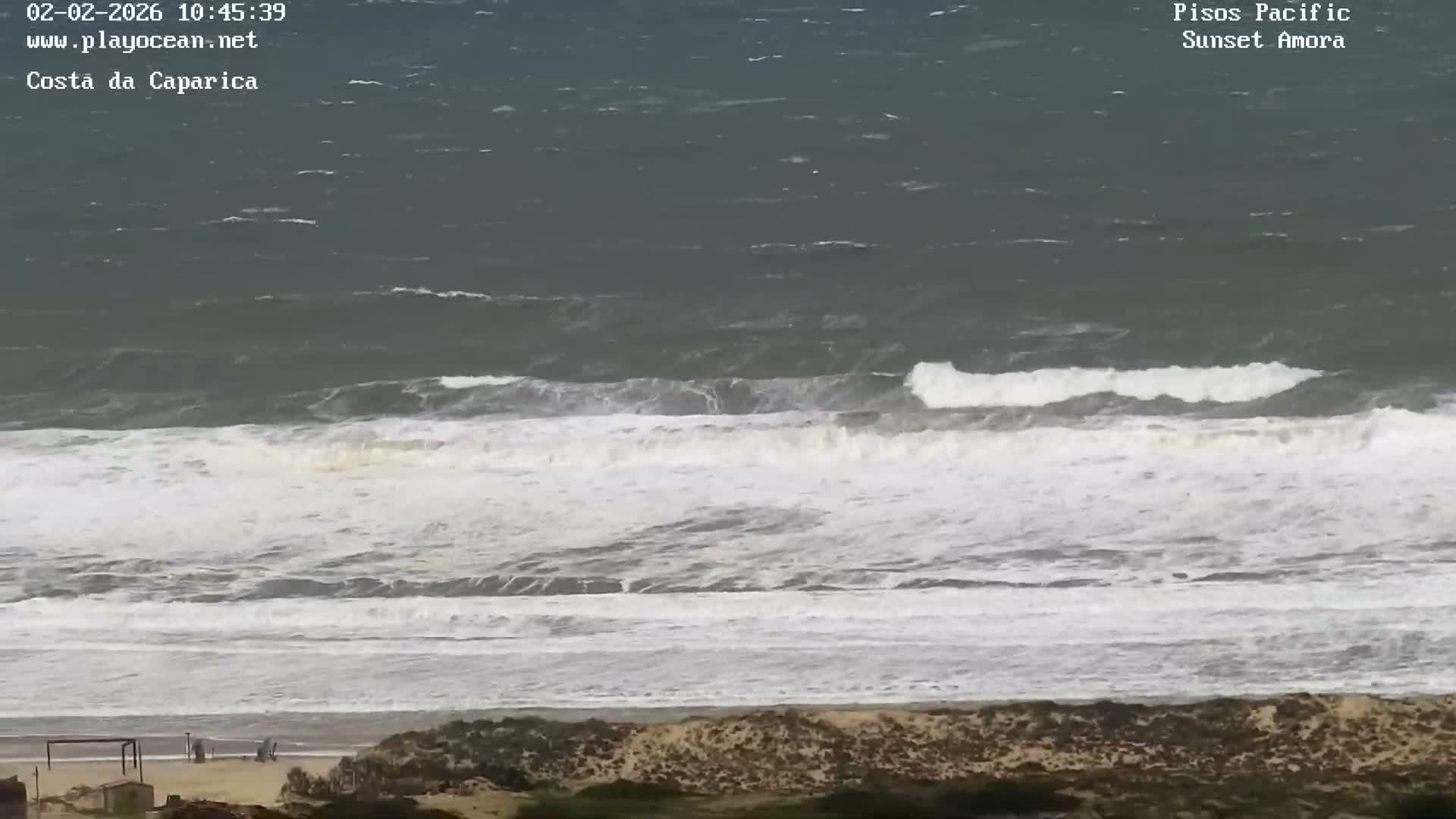 Costa da Caparica Coast Line & Atlantic Ocean Live Cam - Almada, Setubal, Lisbon, Portugal