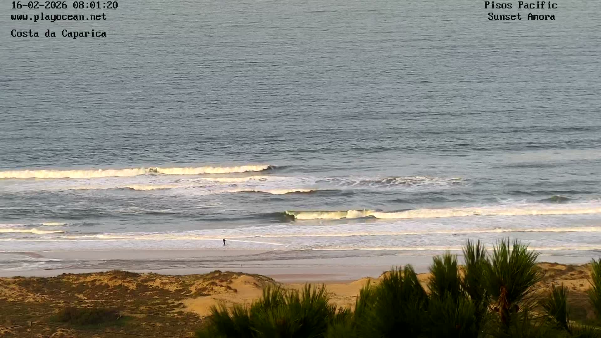 Costa da Caparica Coast Line & Atlantic Ocean Live Cam - Almada, Setubal, Lisbon, Portugal